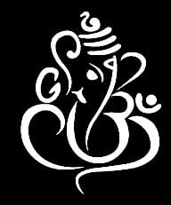 Ganesh Religious Decal Vinyl Sticker|Cars Trucks Vans Walls Laptop| White |5.5 x 3 in|LLI122