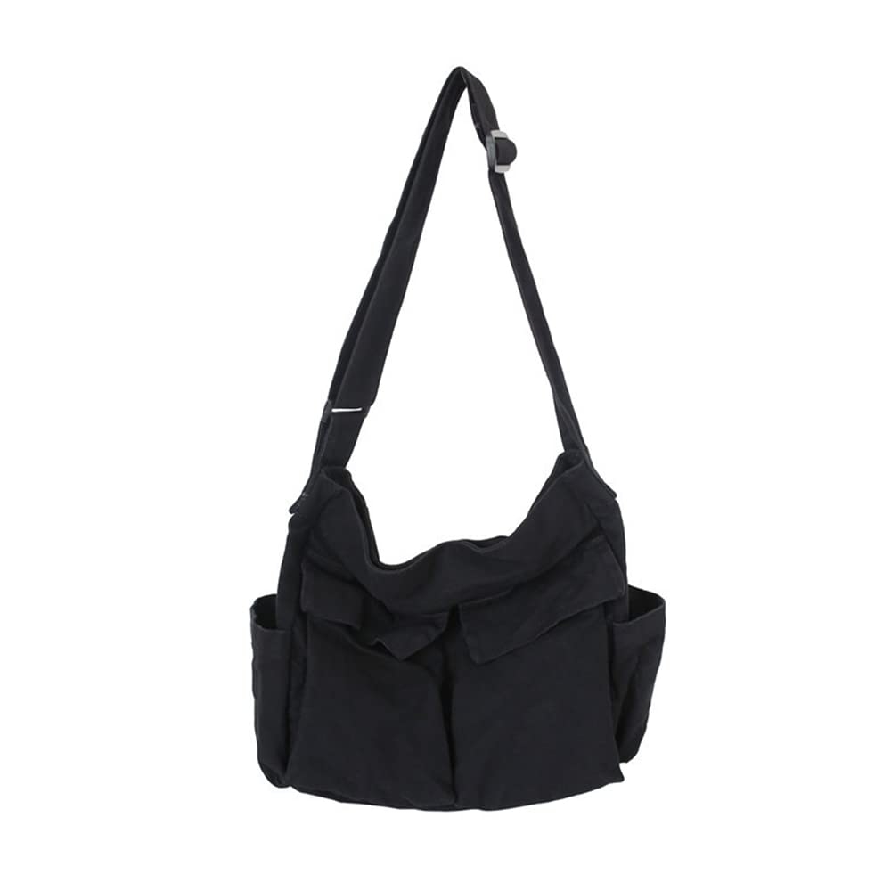 HUALEYNA Canvas Crossbody Bag for Women Large Messenger Bags Travel Shoulder Bag Multi-pocket