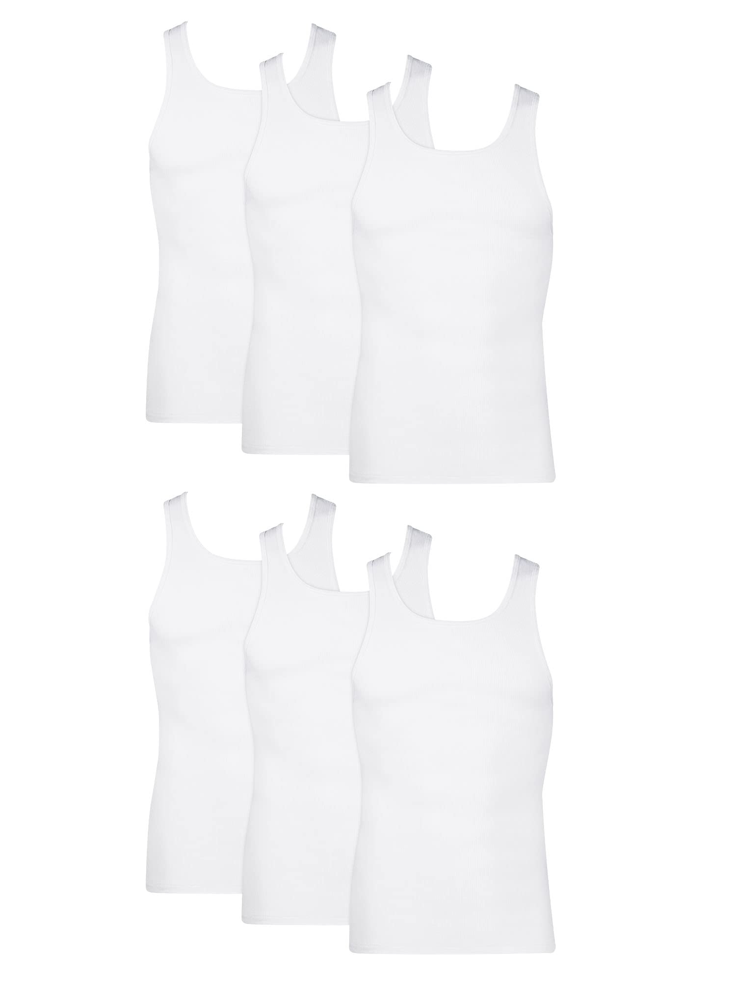 Hanes Men's, Moisture-Wicking Ribbed, Lightweight Cotton Tank Undershirts, Multi-Pack