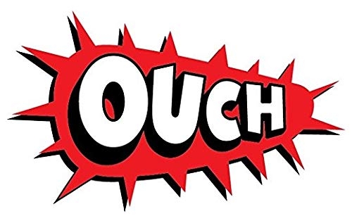 Ouch Red Comic Book Explosion Sticker Decal Design - Sticker Graphic - Auto, Wall, Laptop, Cell, Truck Sticker for Windows, Cars, Trucks