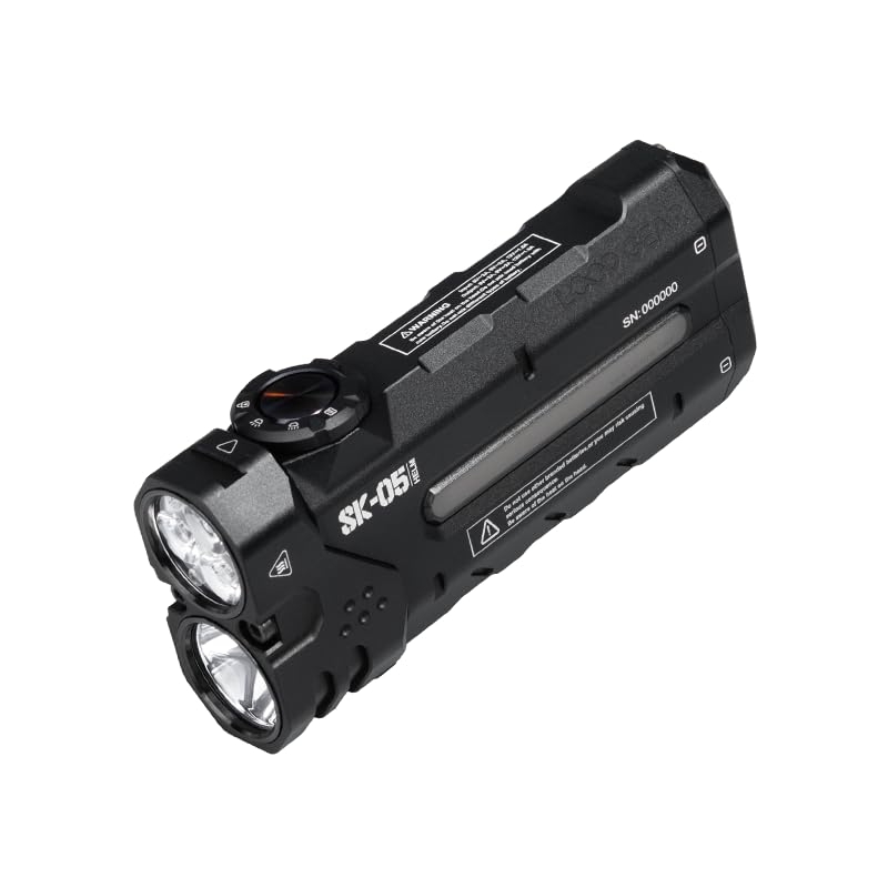 LOOP GEAR SK05 Flat LED Flashlight with 6000mAh Power Bank, Rechargeable EDC Light Combines Floodlight, Spotlight and Sidelight, 2850 High Lumens, Magnetic Tail, IP68 Perfect for Camping, Outdoor