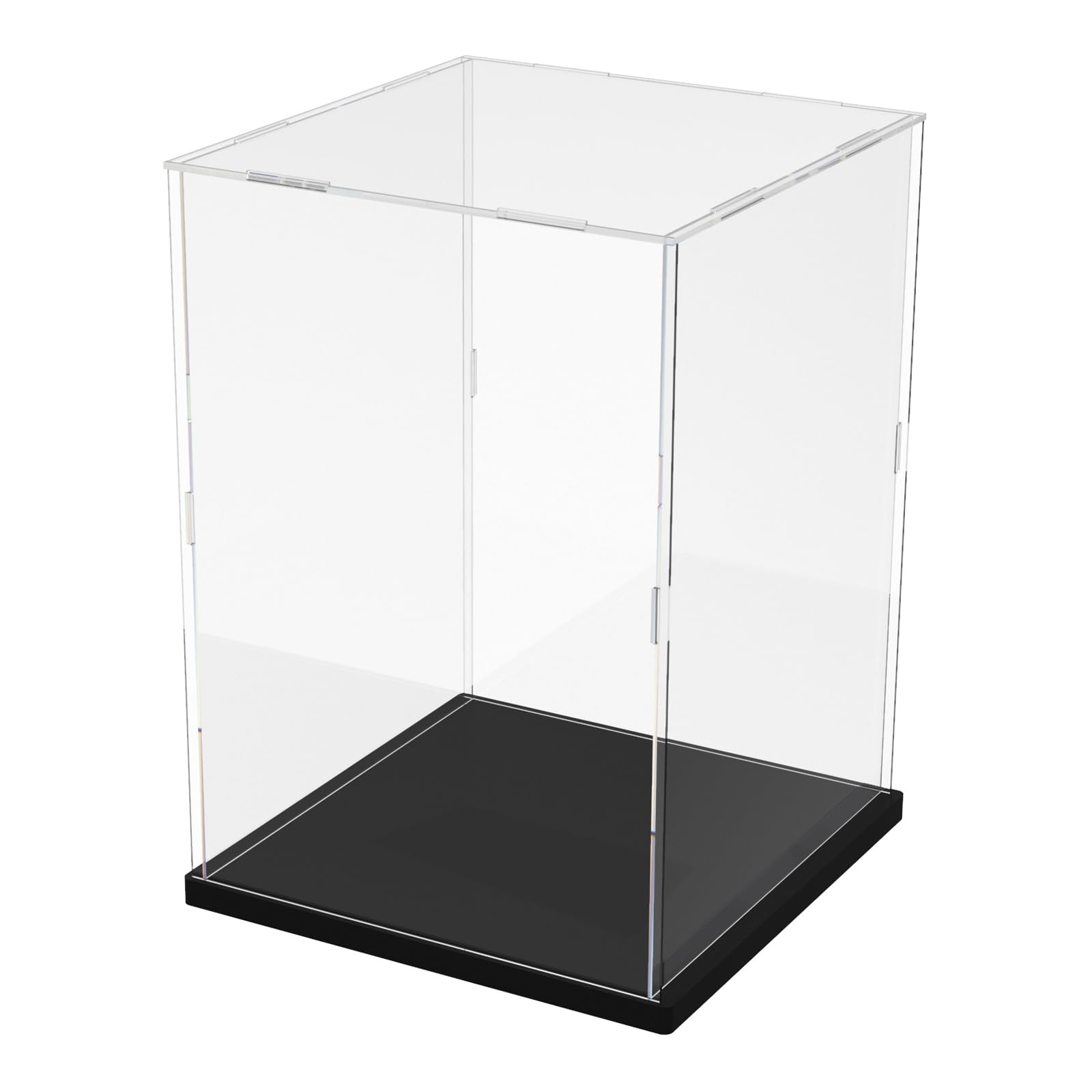 Choowin Acrylic Display Case for Lego Cat 21349 for Lego R2D2 75308 for Lego Ninjago Mech 71794 Thickened Clear Acrylic Display Cases for Collectibles Assemble Dustproof Display Box(Black Base)