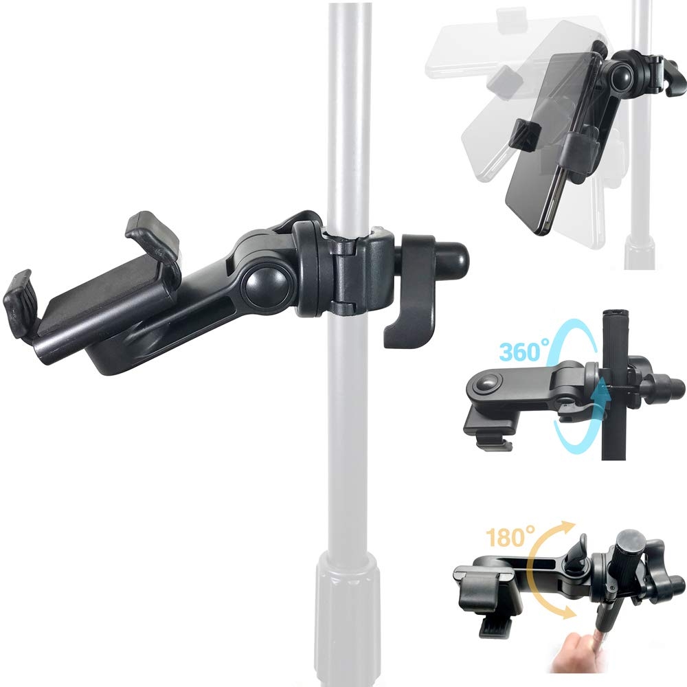Accessory Basics Music Boom Mic Microphone Stand Smartphone Mount w/360° Swivel Adjust Holder for All Smartphones up to 3.75 inches Wide (Zoom Video Compatible)