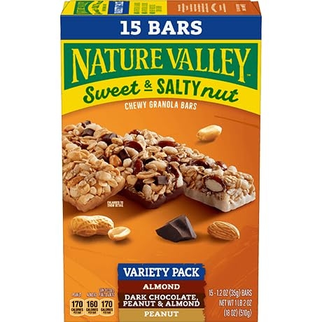 Nature Valley Granola Bars, Sweet and Salty Nut, Variety Pack, 15 Bars, 18 OZ