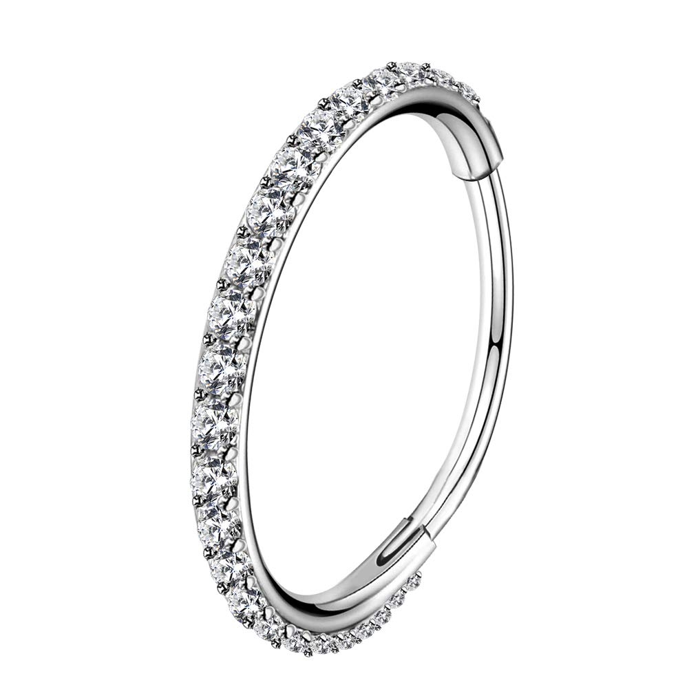 OUFER Nose Rings Surgical Steel Cartilage Earrings Tragus 316L Stainless Steel Helix Earrings Cartilage Earring 14G/16G/18G/20G Hinged Segment Rings Hoop