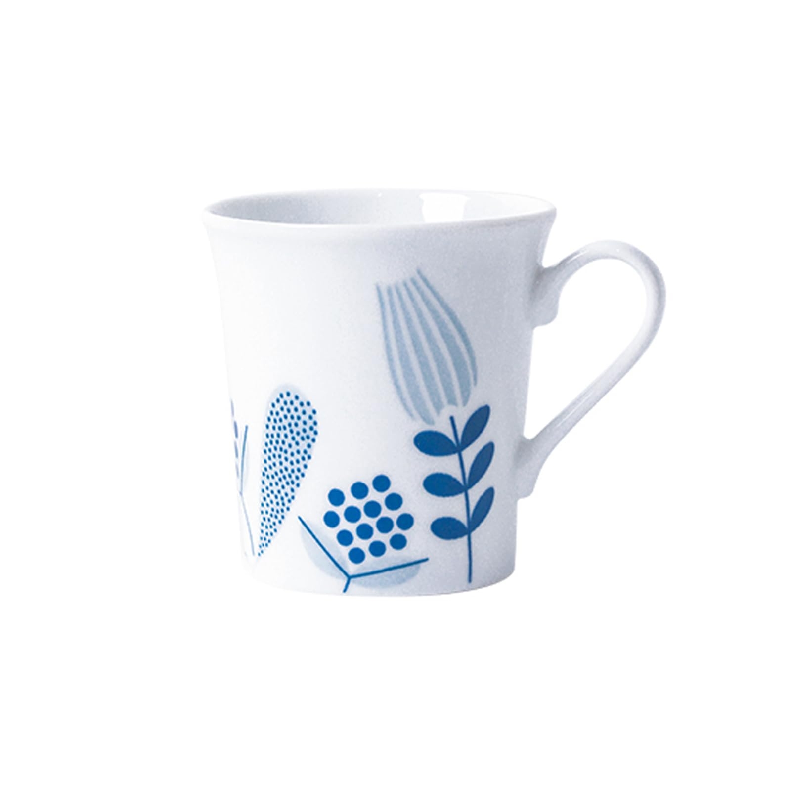 Fuukou Blue and White Porcelain Mug,Chinese Hand-Painted Coffee Mug,12 OZ Small Vintage Ceramic Tea Cup with Handle,Traditional Blue Willow Design,Microwave & Dishwasher Safe