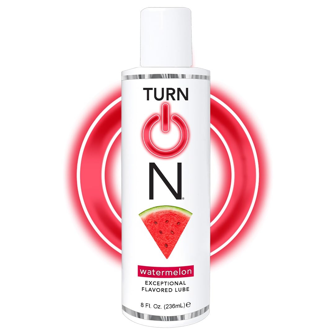 Turn On Watermelon Flavored Water-Based Personal Lubricant | Condom Safe, Sugar-Free Premium Lube for Men, Women, and Couples, 8 fl oz