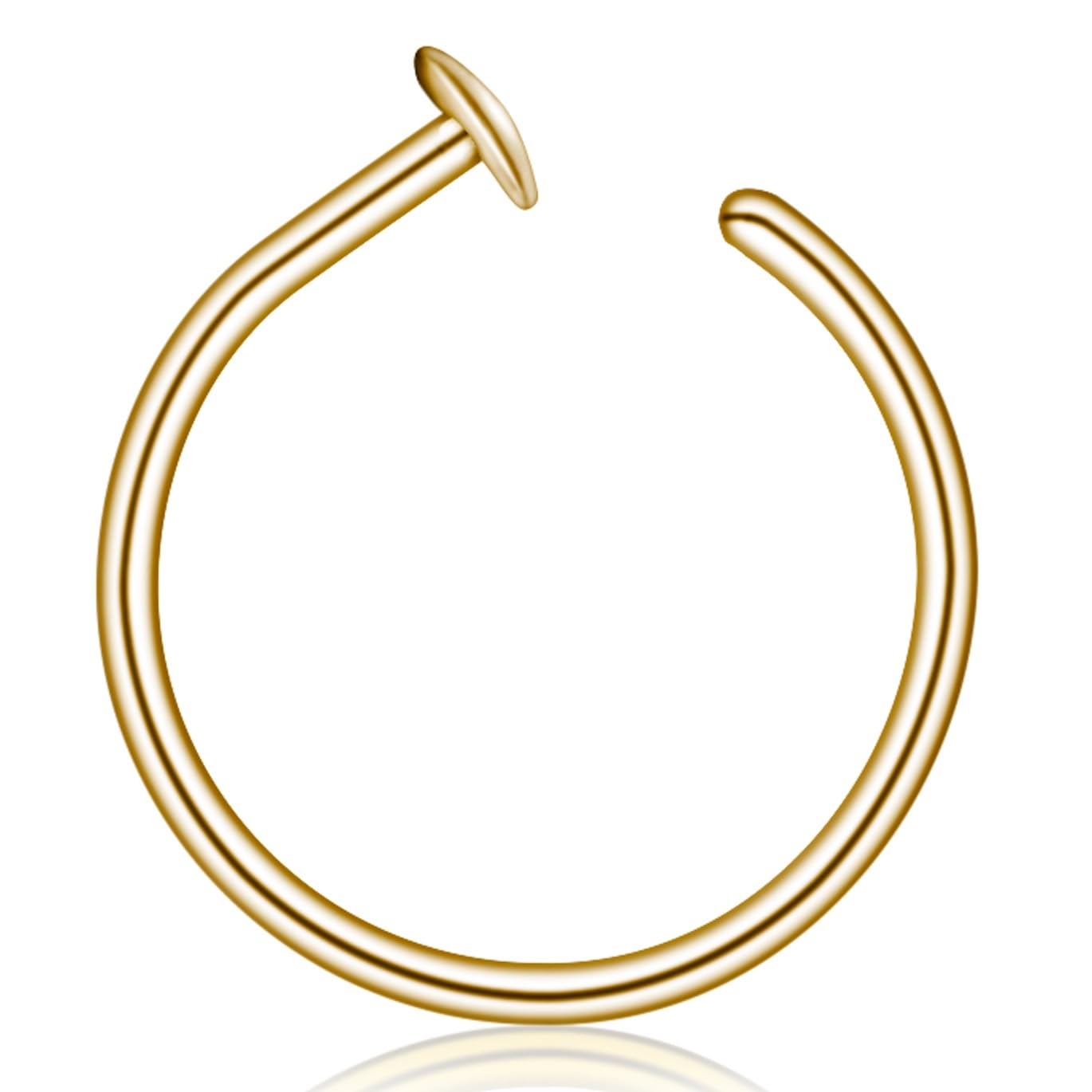 14k Gold Filled 20G Small Thin Nose Ring Hoop for Women, 6mm - 7mm Adjustable Nostril Piercing Jewelry
