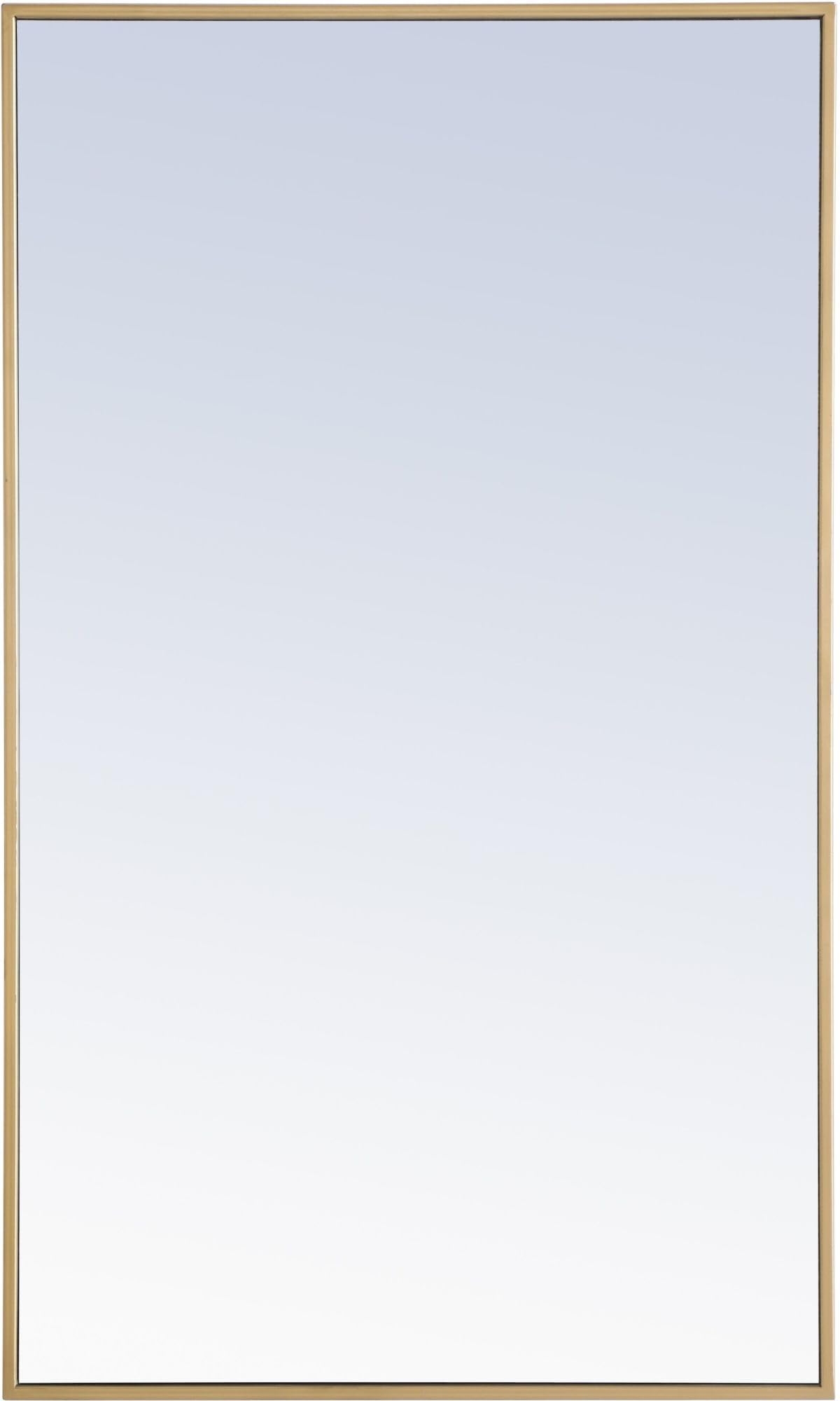 Elegant Decor Monet 40" x 24" Rectangle Metal Frame Mirror in Brass
