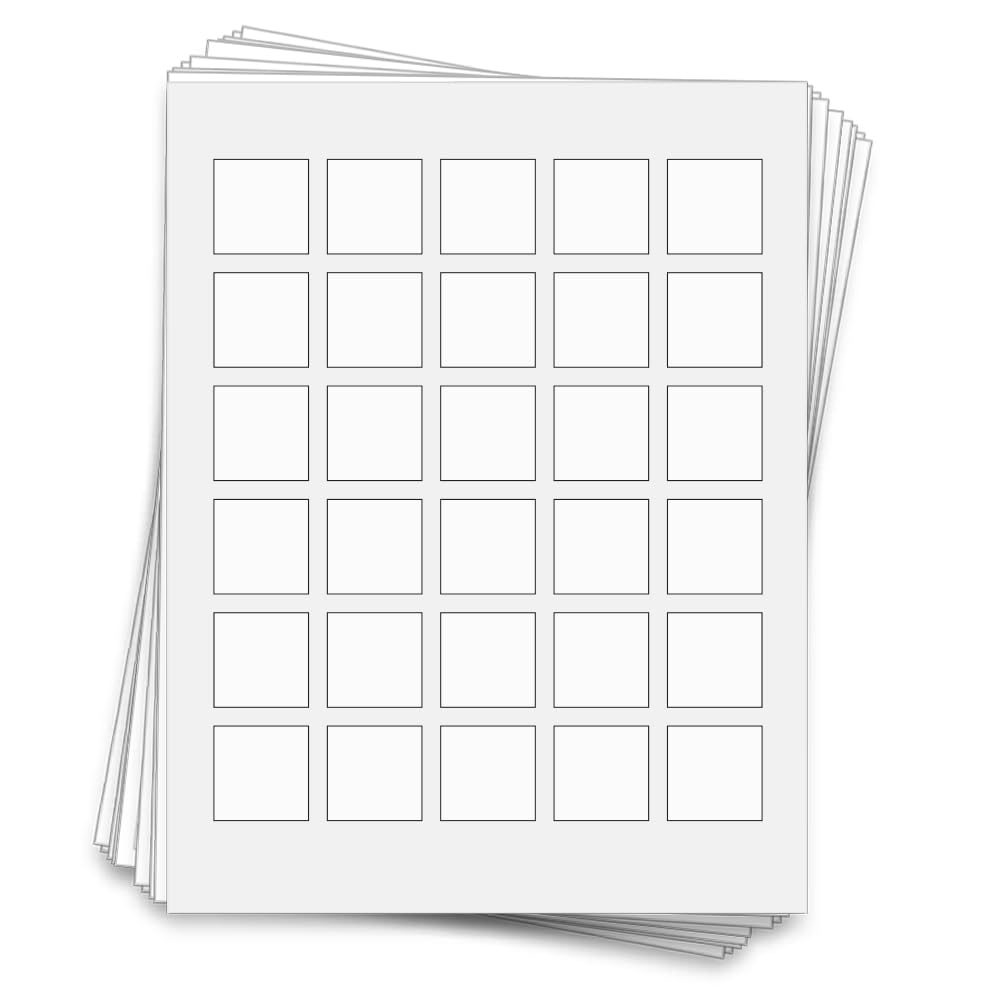 300 Waterproof Labels for 15 ml Bottles, 1.25 x 1.25 in. | Square, Waterproof White Vinyl for Inkjet Printers