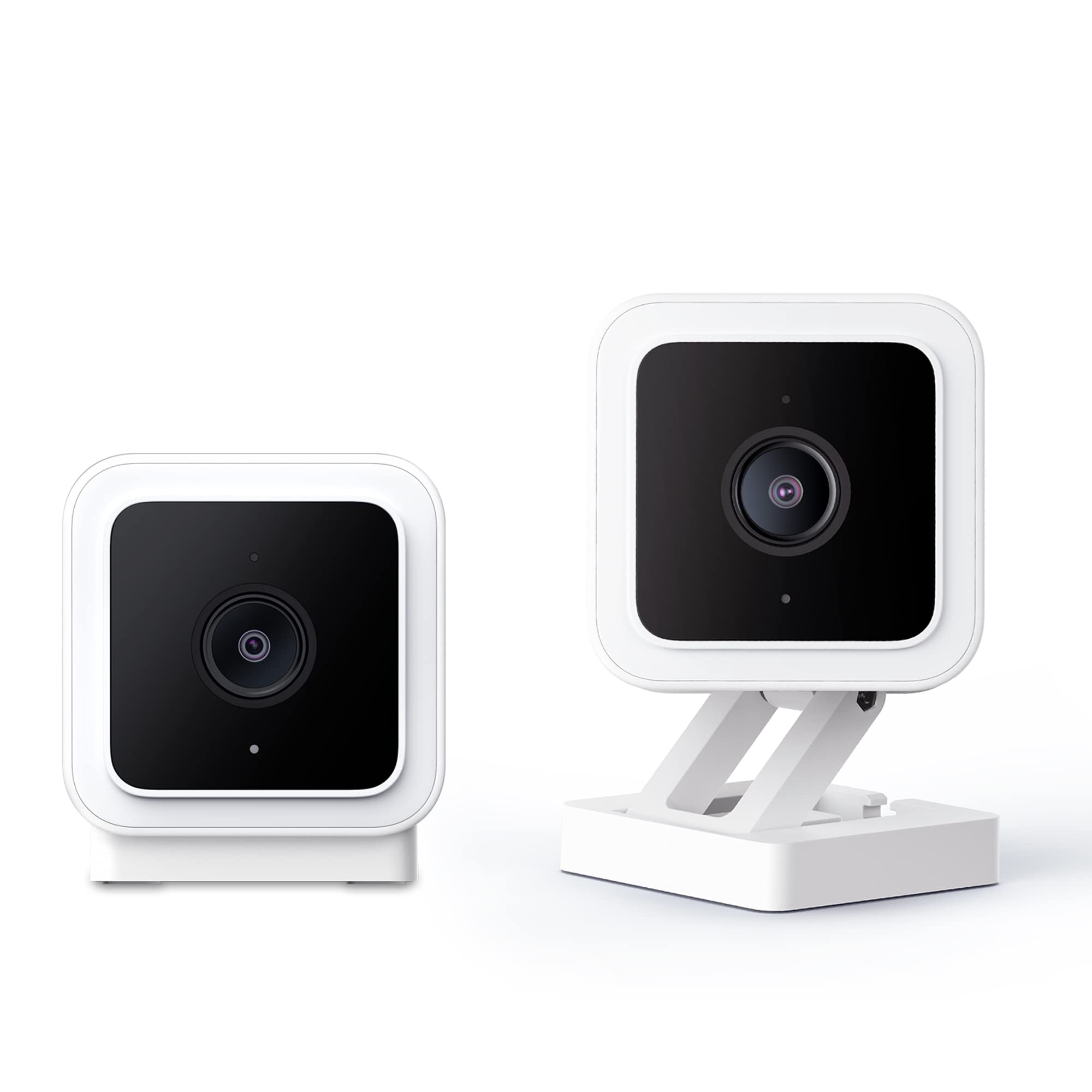 WyzeCamera v3 1080p HD Indoor/Outdoor Plug-in Smart Home Security Cameras, Color Night Vision, 2-Way Audio, MicroSD Card Slot, Compatible with Alexa - White, 2-Pack