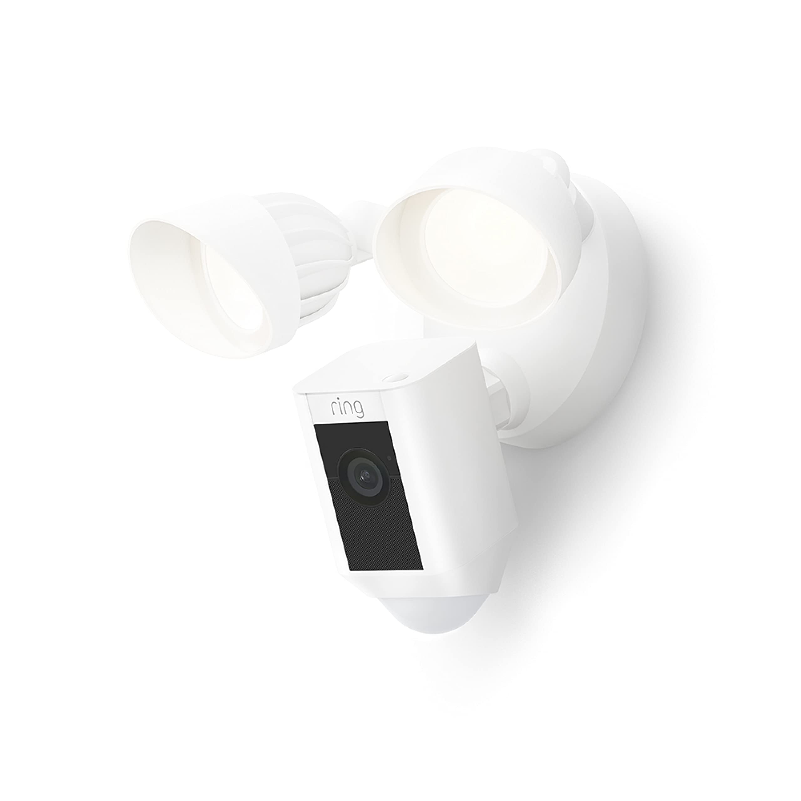 Ring Floodlight Cam Wired Plus (newest model), Home or business security, day or night in 1080p HD, White