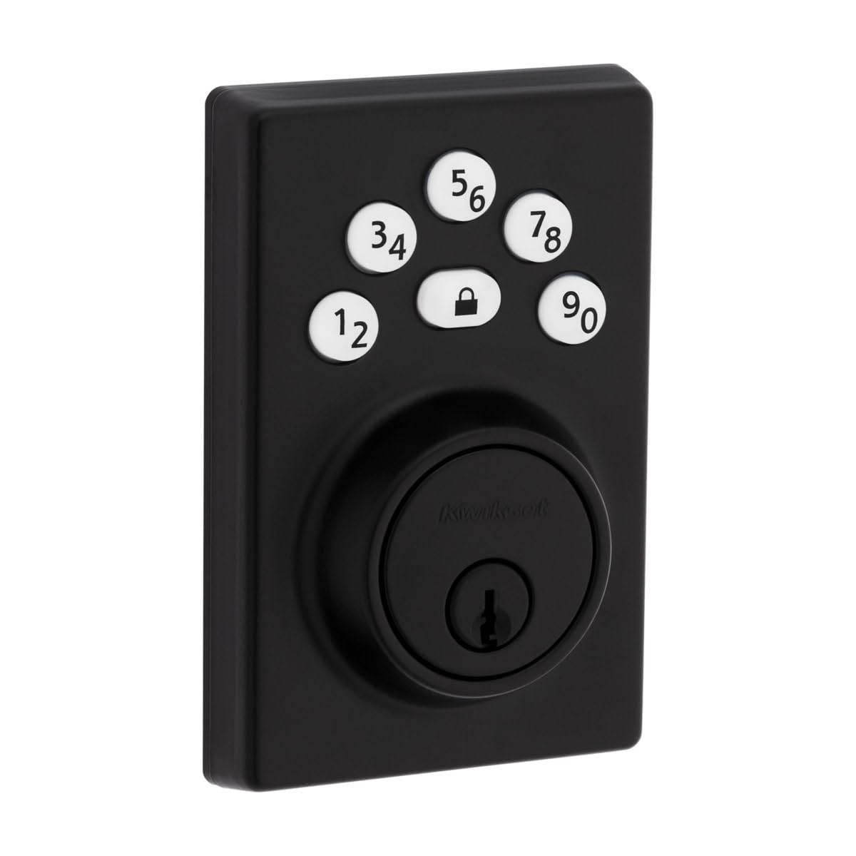 Kwikset 9240CNT-514 Contemporary Powerbolt Electronic SmartCode Deadbolt with RCAL Latch and RCS Strike Matte Black Finish