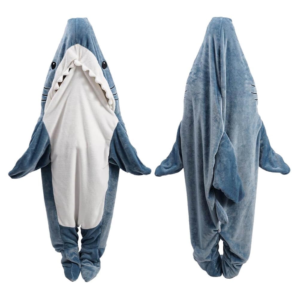 inkArts Shark Blanket Hoodie Onesie for Adult & Kid, Wearable Shark Sleeping Bag, Soft Cozy Onesie Costume