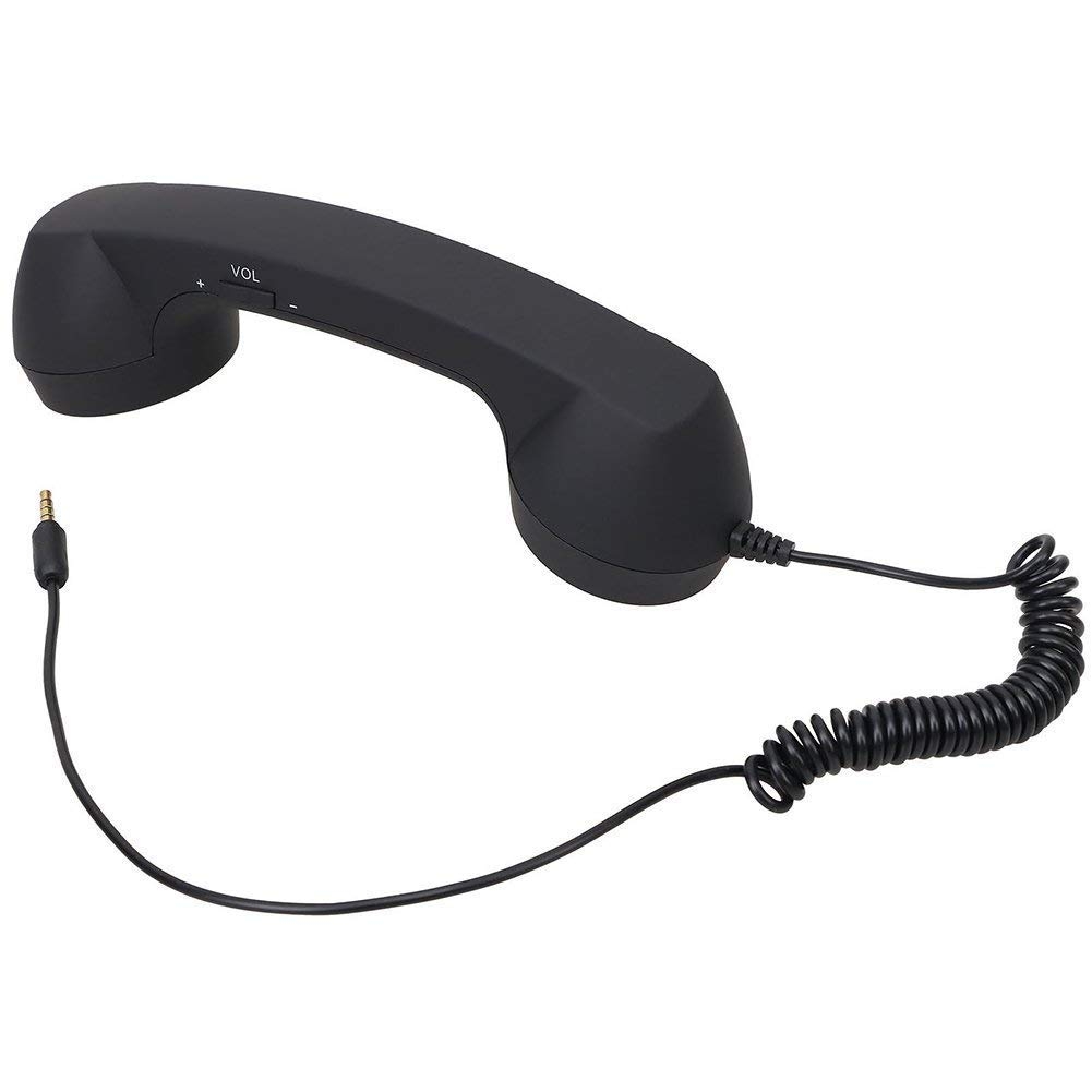 Retro Phone Handset,3.5mm Retro Vintage Telephone Handset Cell Phone Receiver Mic Microphone Speaker for Mobile Phones,Handset Receivers Headphones for Mobile Phones,Computers