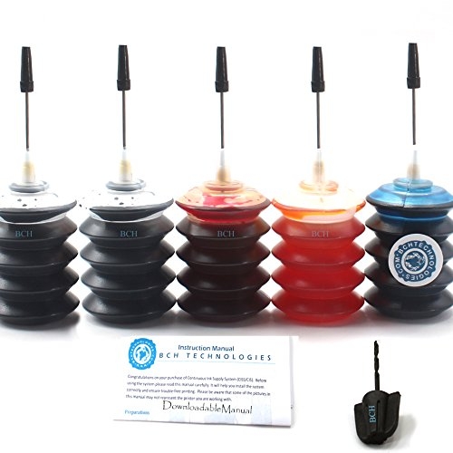 BCH Dye Ink Cartridge Refill Kit for HP 6 Color Inkjet Printers – 3 Pigment Black + 1 Each Cyan/Magenta/Yellow for HP Ink 67/63/61/910xl