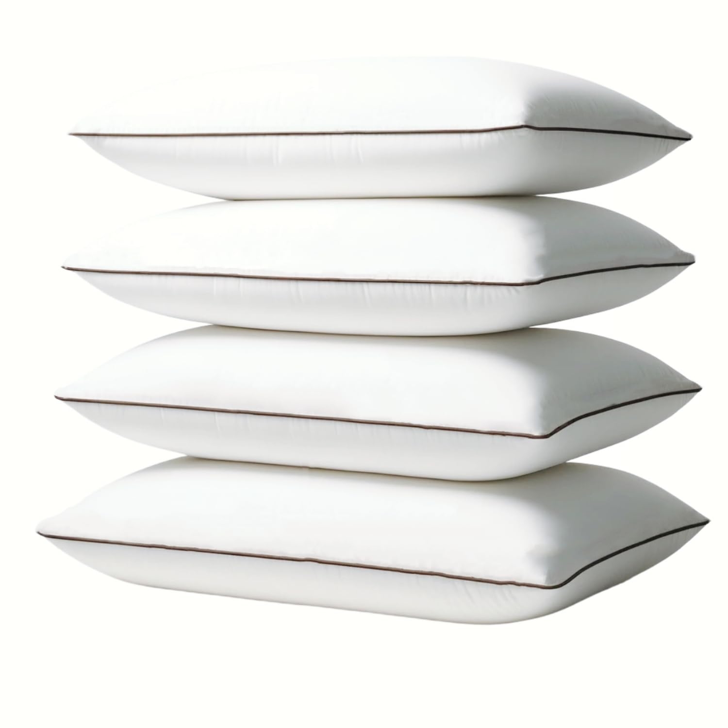 Subrcamos Luxury Comfort Set of 4 Queen Size Bed Pillows - Hypoallergenic Polyester Microfiber Material - Premium Sleep Support for Side, Back, and Stomach Sleepers - 18 x 28 inches, 45 cm x 70 cm