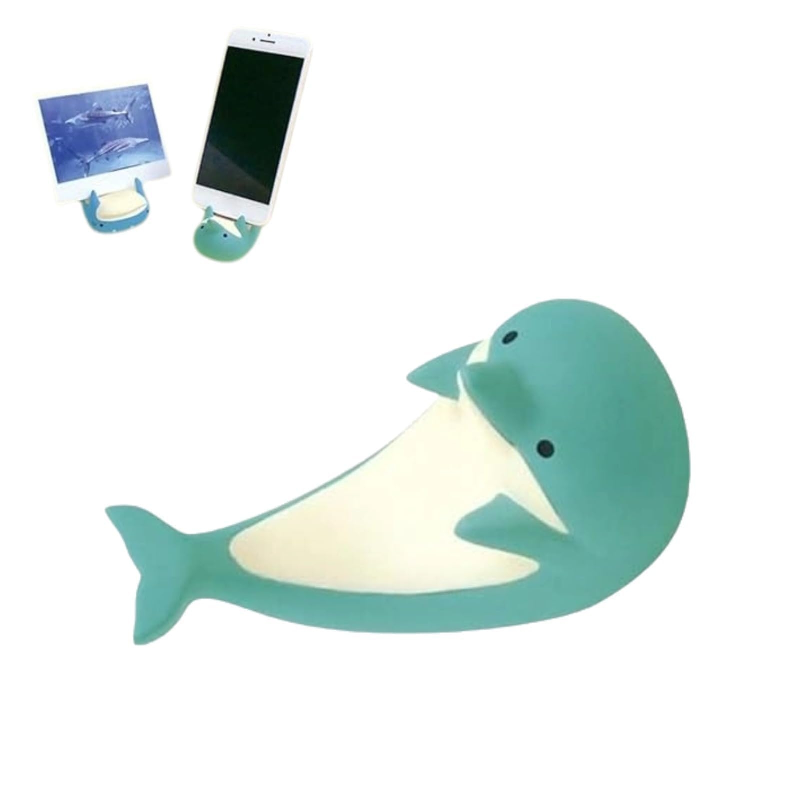 Cyrank Cell Phone Stand, Cute Dolphin Phone Holder Smartphone Stand Smartphone Holder for Desk Office Home Decor Accessories Desk Ornament Small Desk Phone Stand Mount for All Phones Tablets, Green