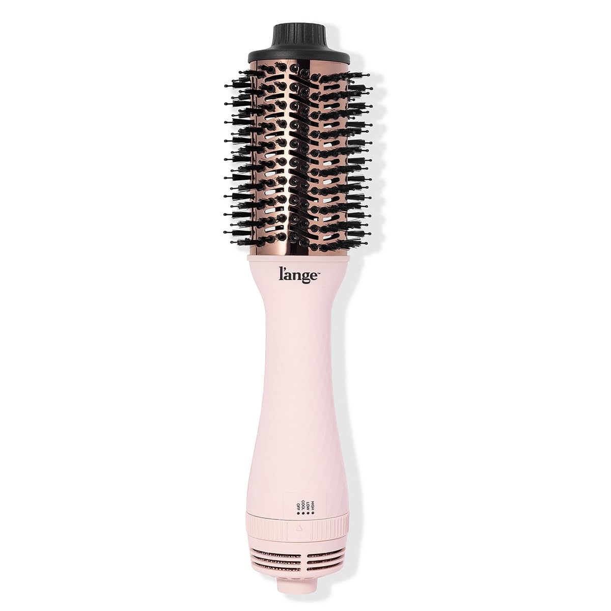 L'ANGE HAIR Le Volume Blow Dryer Brush, 2-in-1, Hot Air Brush, Oval Barrel, Hair Styler, Titanium, All Hair Types, Smooth, Frizz-Free, Blush, 60mm