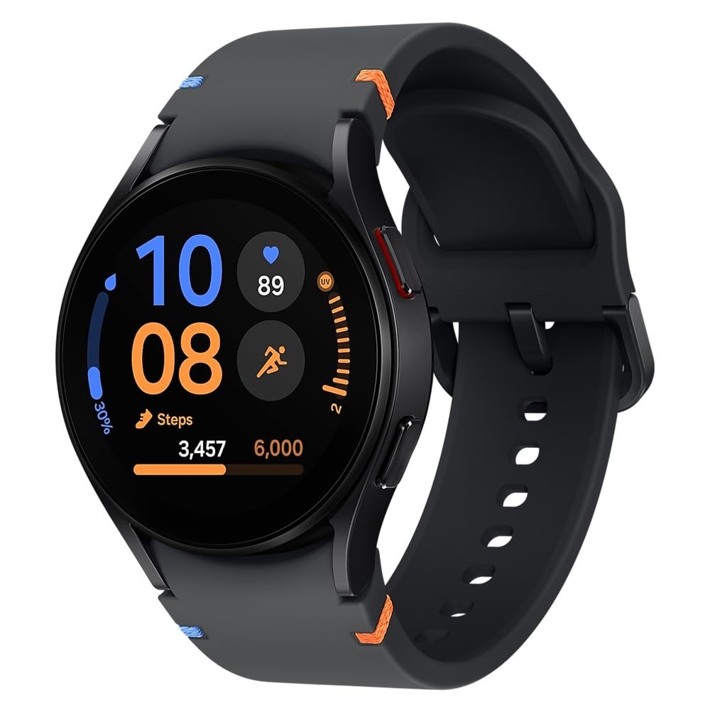 Samsung Galaxy Watch FE (40mm) AI Smartwatch w/ 1.2" Amoled Screen, Wear OS 5, Wi-Fi, Bluetooth, Heart Rate, International Model R861N (Black)