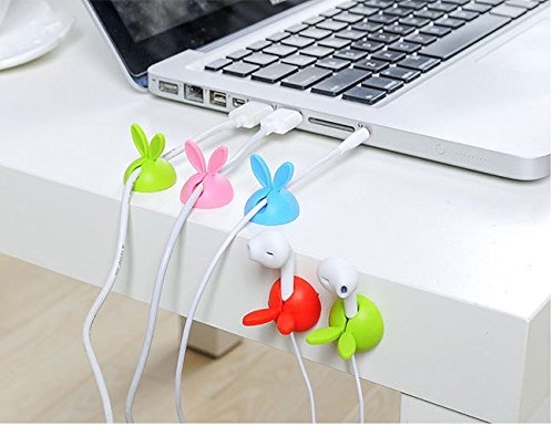 WOIWO 12PCS Desktop Cable Organizer for Electrical Computer Charging Mouse Cord Holder (Random Color)