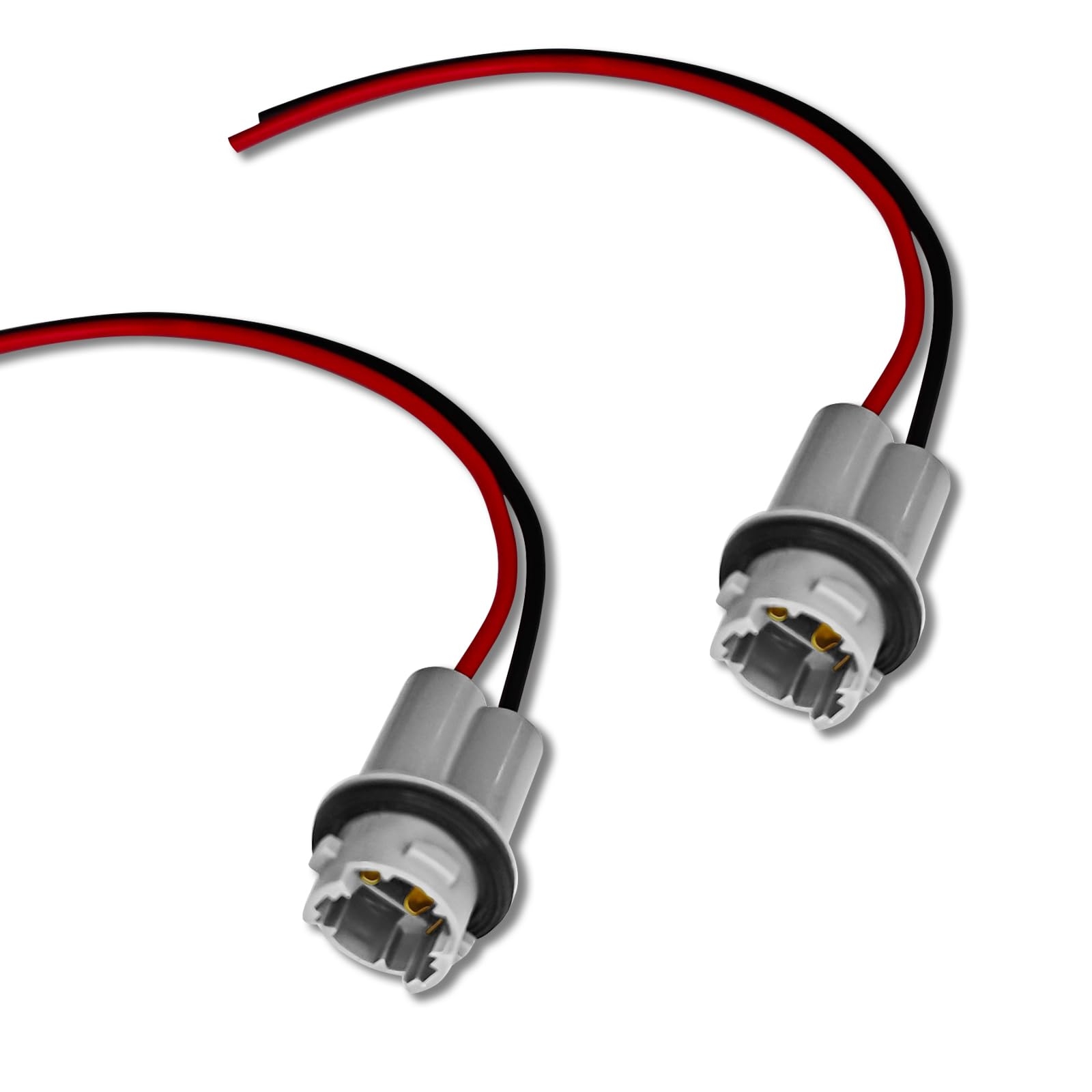 Hirificing 2PCS T15 Harness Pigtail Socket, 194 Bulb Socket Tail Light Wire Wiring Harness T10 T13 T15 Turn Signal Brake Side Marker Light Bulb Adapter Cable Harness Connector for GM Chevrolet (Grey)