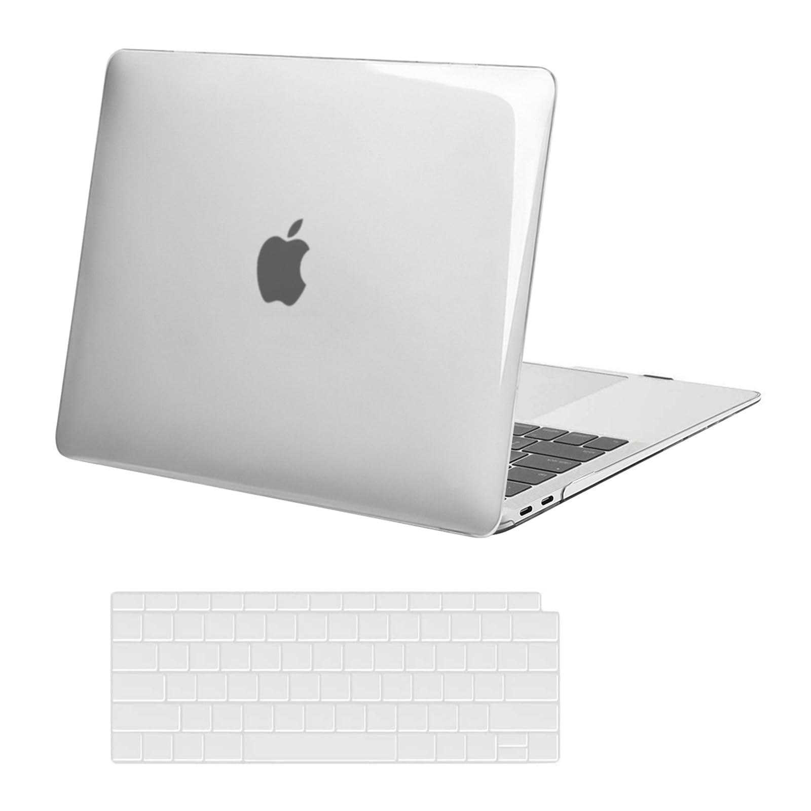 MOSISO Compatible with MacBook Air 13 inch Case 2022 2021 2020 2019 2018 Release A2337 M1 A2179 A1932 Touch ID, Plastic Hard Shell Cover&Keyboard Cover for MacBook Air 13.3 inch Case, Transparent