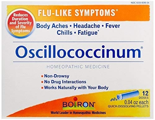 Boiron Oscillococcinum, for Flu-Like Symptoms, 12 Count Box of 0.04 Ounce Doses