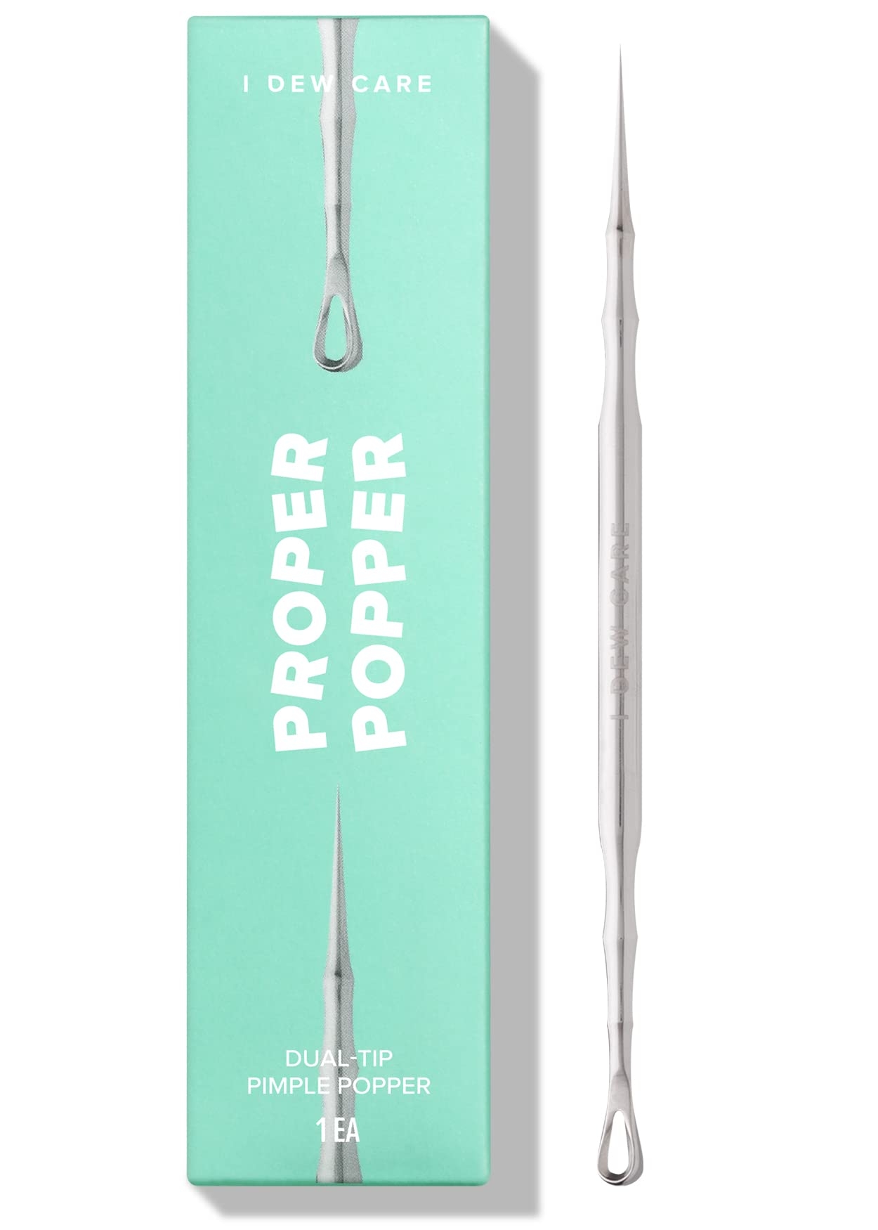I DEW CARE Dual-Tip Pimple Tool - Proper Popper | Blackhead Remover, Blemish Exfoliating, Professional Acne Squeezer, Comedone Zit Extractor for Women, 2in1 Stainless Steel Lancet, 1ea