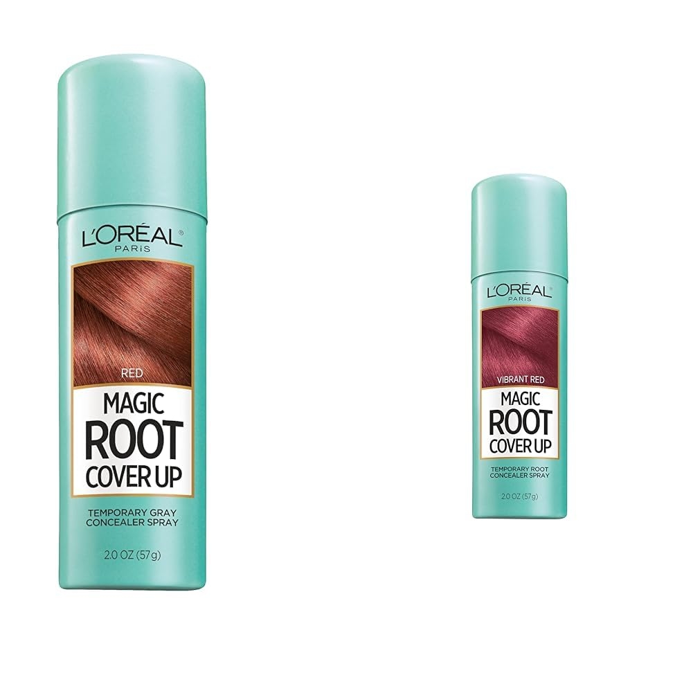 L'Oreal Paris Magic Root Cover Up Gray Concealer Spray for Hair - Red, 2 oz Bundle