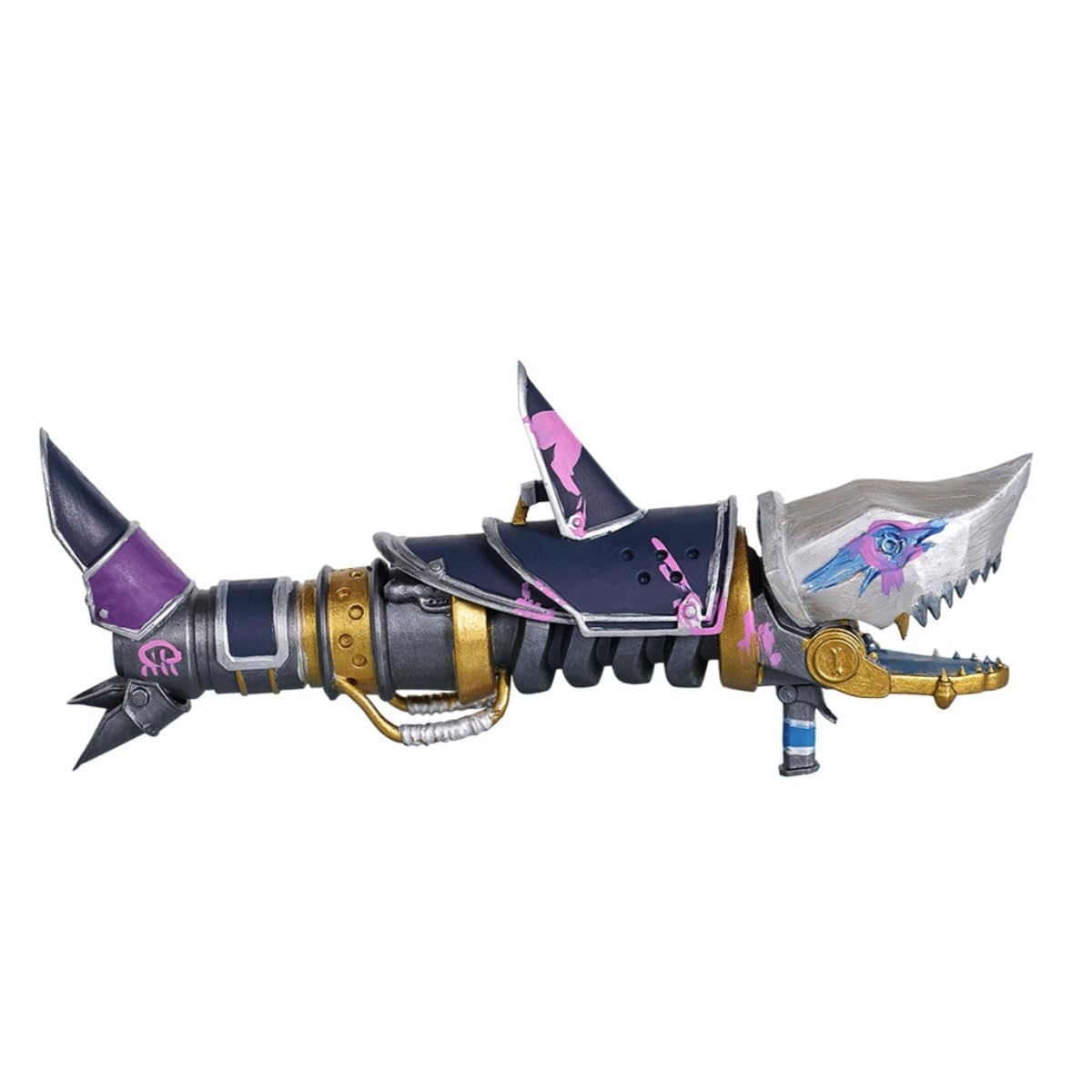 Vasojot Unisex Vi Jinx Powder Cosplay Shark Ornament Prop Jinx Costume Outfits Accessories Adult Halloween for Fans Blue