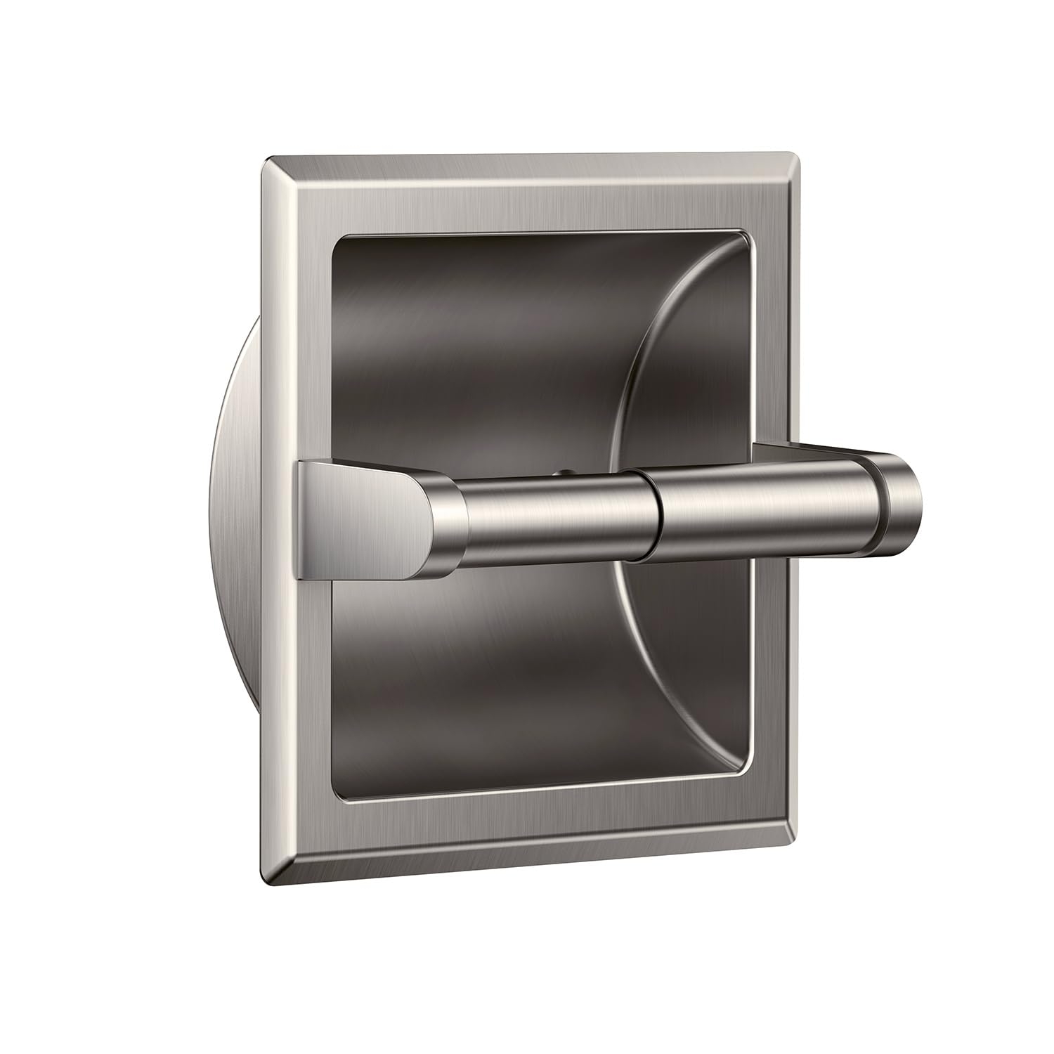 FORIOUS Recessed Toilet Paper Holder, Stainless Steel Durable Tissue Roll Holder Wall Mount for Bathroom Space Saving Design with Mounting Bracket, Wall Toilet Paper Dispenser Insert, Brushed Nickel
