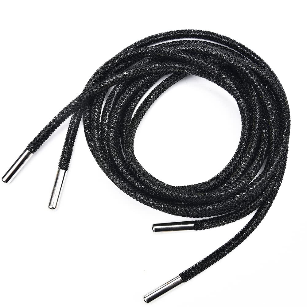 XINMILI Popular Shoelace 140Cm Round Rhinestone Rope Diamond Tube Trimming Diy Trouser Hoodie Drawstring Garment Accessories