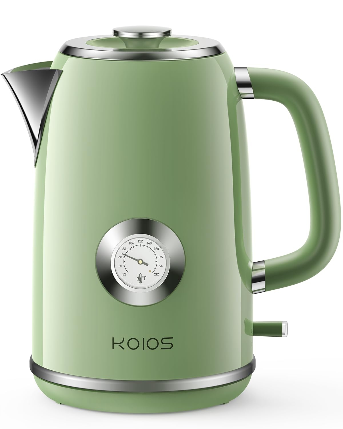 Electric Kettle 1.8L with Temperature Gauge, 1500W Fast Boiling Electric Tea Kettle, 100% Stainless Steel Retro-Style Hot Water Kettle Electric - Glowing LED Light, Auto Shut-Off & Boil-Dry Protection