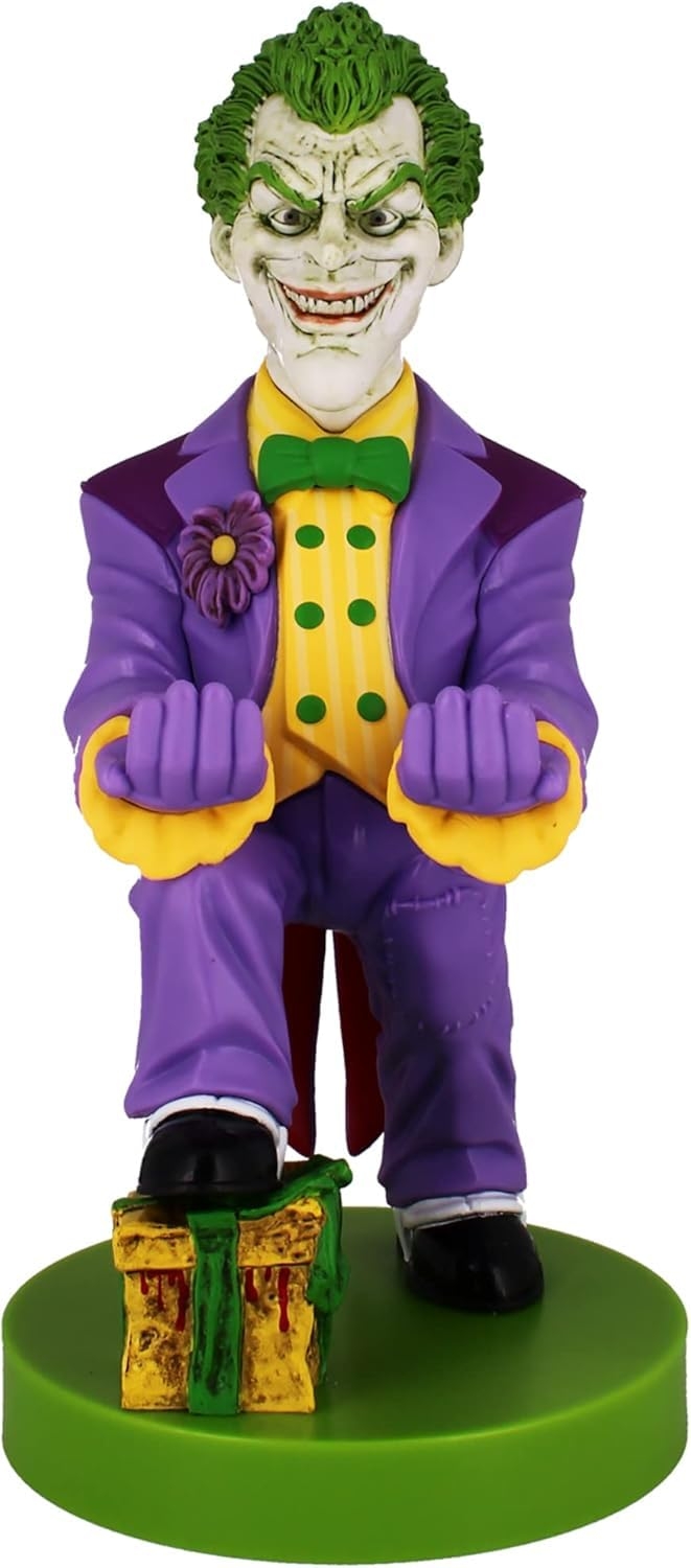 Exquisite Gaming: Warner Bros: Joker - Original Mobile Phone & Gaming Controller Holder, Device Stand, Cable Guys, Licensed Figure, Small