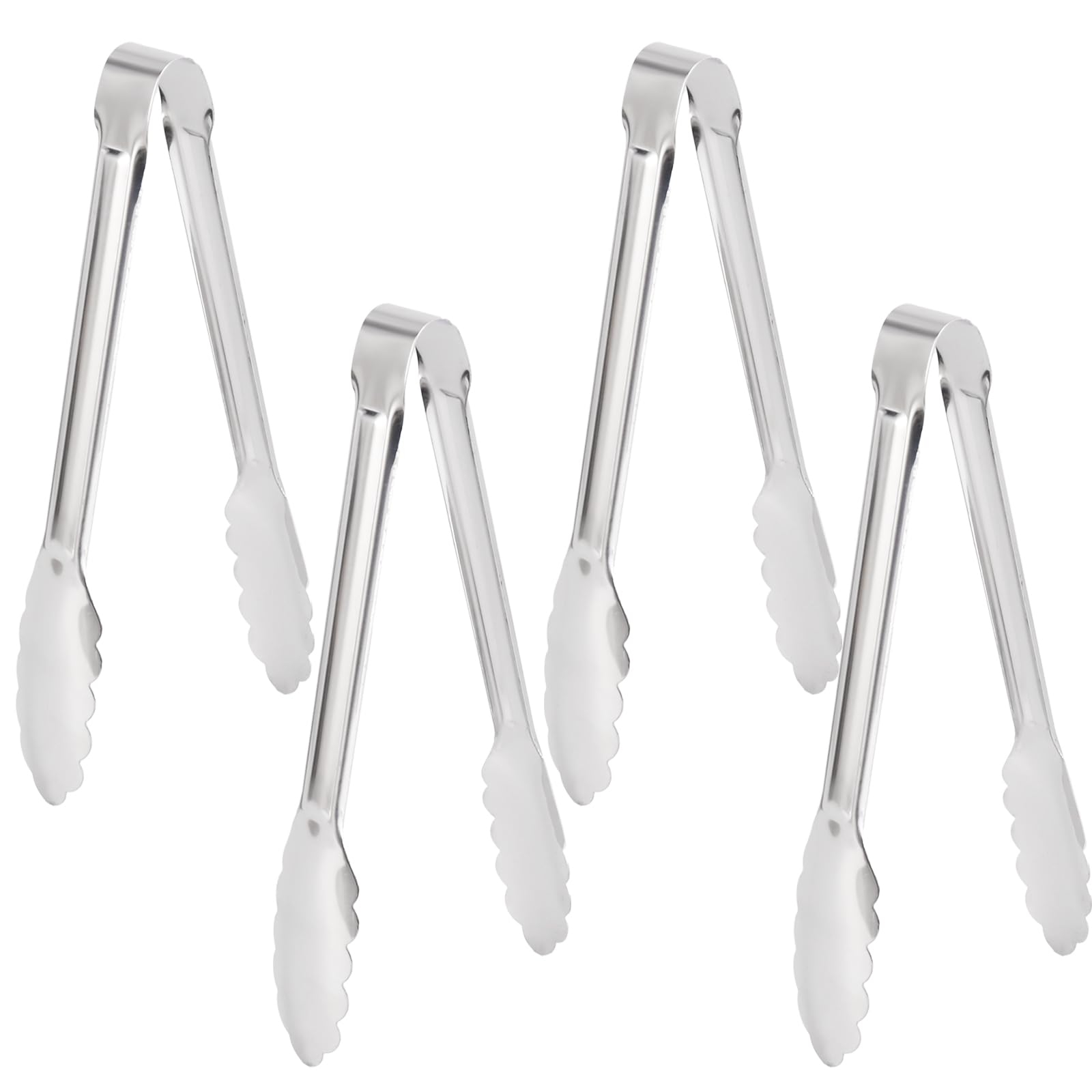 4 Pack Silver Serving Tongs,Metal Serving tongs,for buffet,party,9 Inch,Silver Utensills,(tongs for serving food)