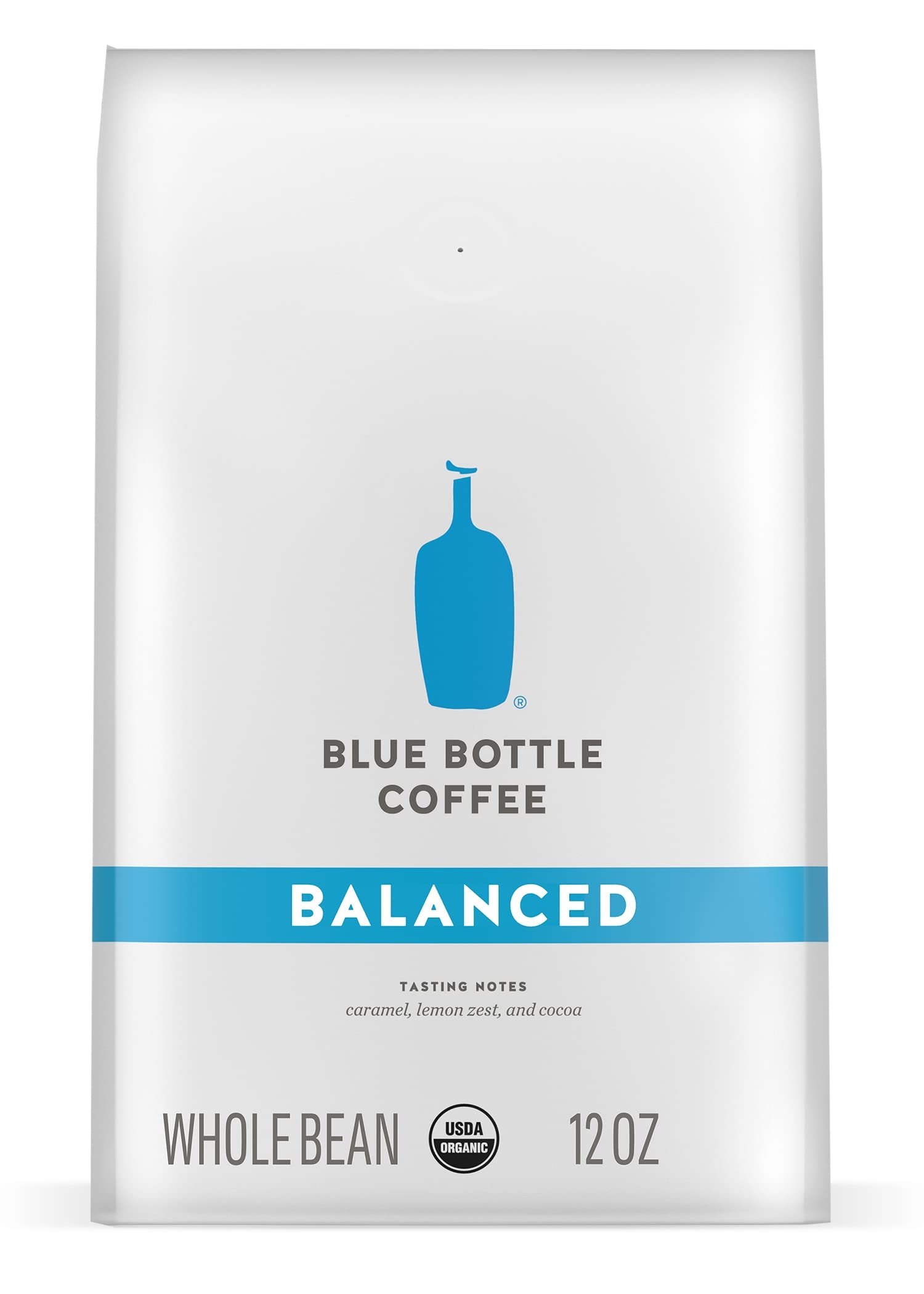 Blue Bottle Whole Bean Organic Coffee, Balanced, Medium Roast, 12 Ounce bag (Pack of 1)