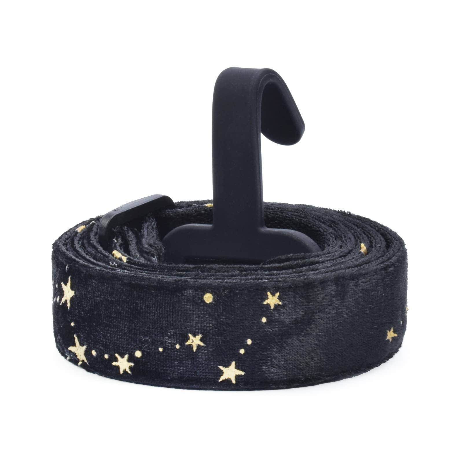 CLOUDMUSIC Ukulele Strap Clip On No Drill J Hook For Soprano Concert Tenor Baritone With Hawaiian Colorful Floral Pattern (Stars Black)