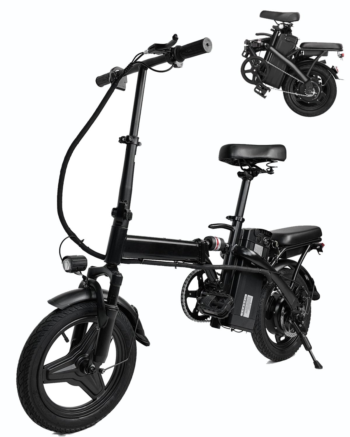 Setohet 14" A1 Electric Bike Easy Folding, Commuter Electric Bicycle for Adult, City E-Bike Peak 500W Motor, 576 Wh Removeable Battery,Max Range 20 Miles & Max Speed 20 Mph,Mini Ebikes