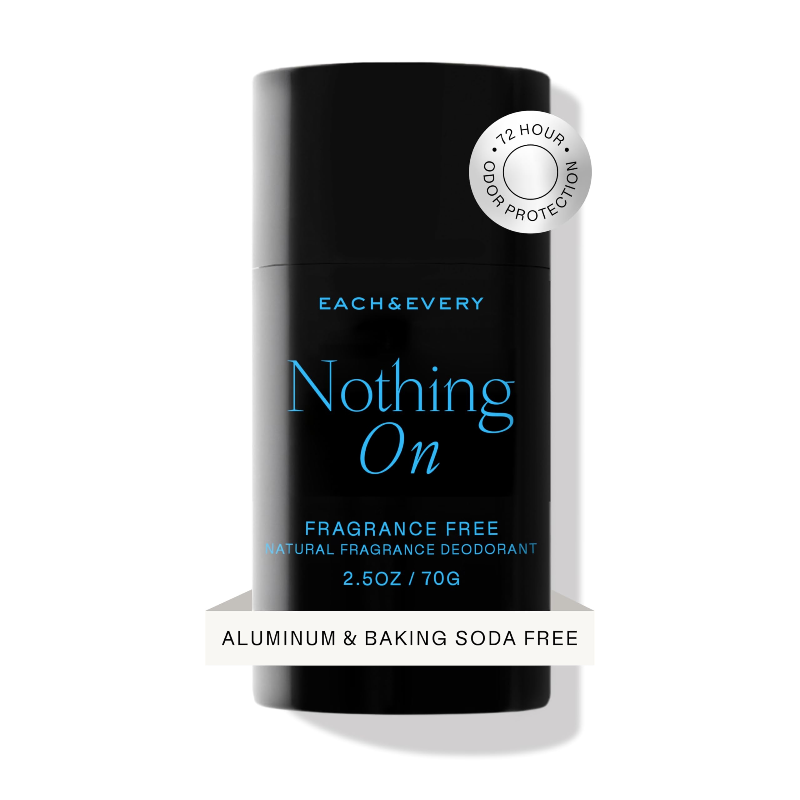 Each & Every All Natural Deodorant for Women & Men, Unscented - Aluminum Free Deodorant for Sensitive Skin, EWG Verified - Clean, Baking Soda-Free, Plant-Based Fragrance - Travel Size, 2.5oz