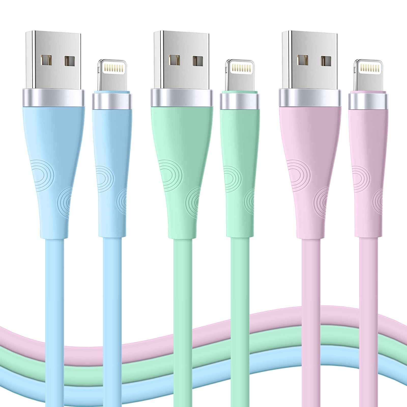 iPhone Charger 3Pack 6FT [Apple MFi Certified] iPhone Charger Cord USB to Lightning Cable 6FT Fast Charging Cord Compatible with iPhone 14 13 12 11 Pro Max XR XS X 8 7 6 Plus SE iPad(Multi-Color)