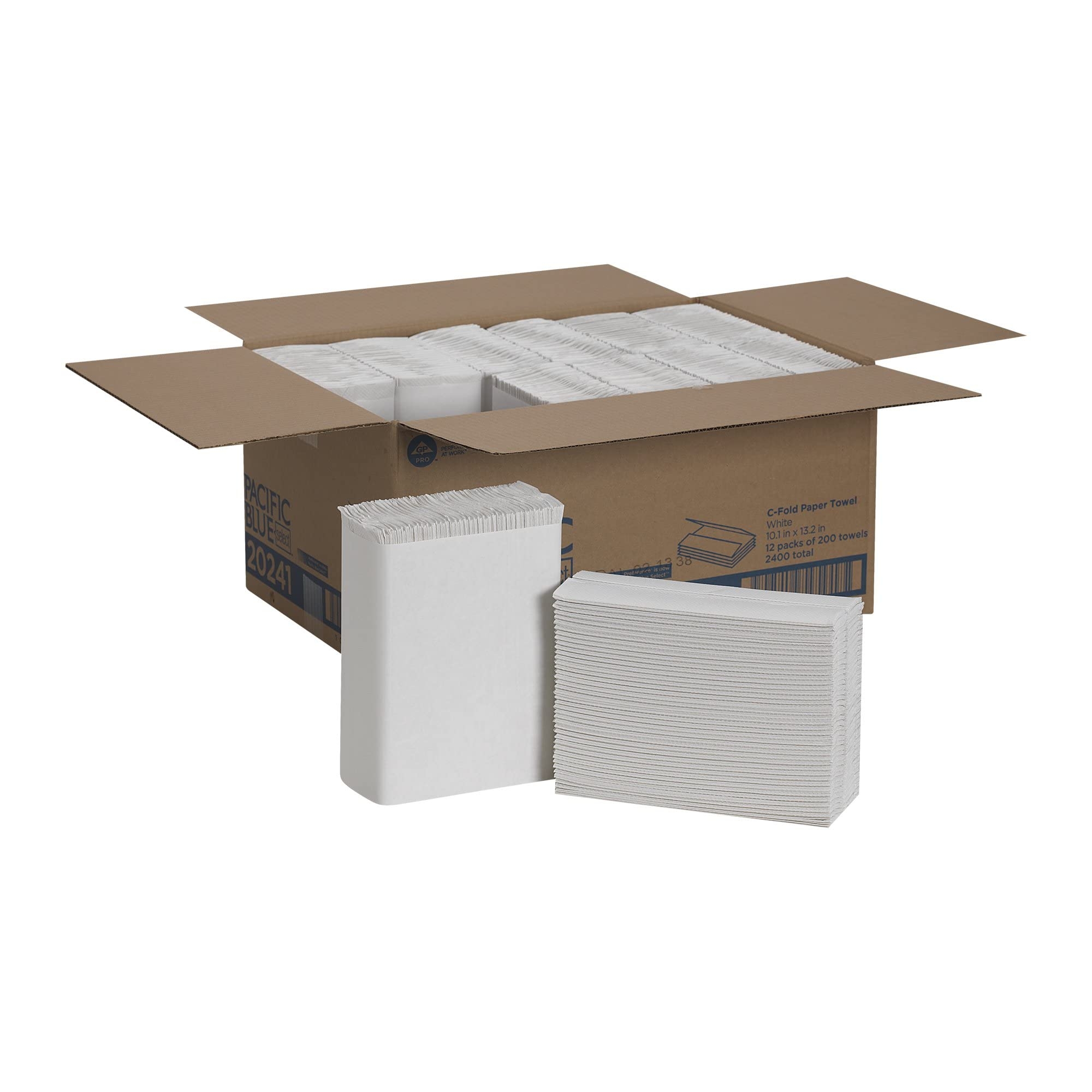Georgia-Pacific Blue Select C-Fold Paper Towels by GP PRO (Georgia-Pacific), White, 20241, 200 Towels Per Pack, 12 Packs Per Case (2400 Total), 10.10'' x 13.20