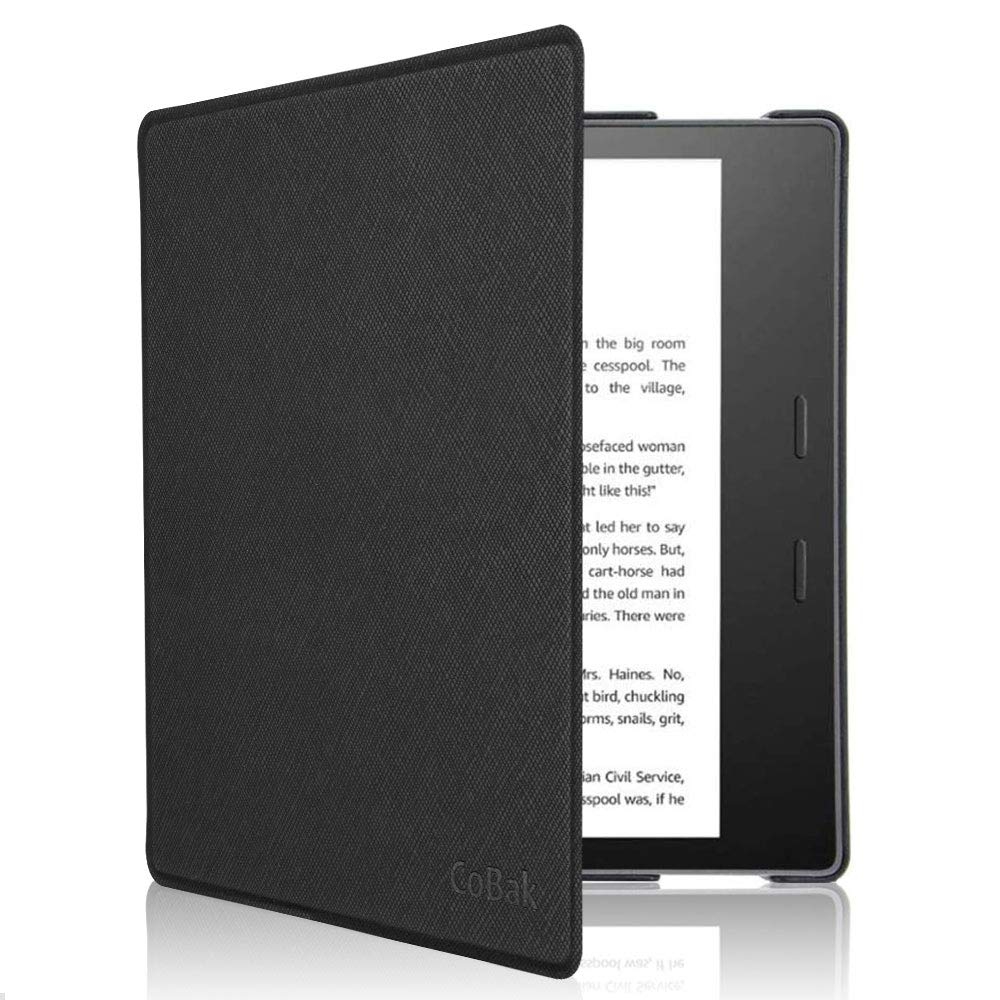 CoBak for Kindle Oasis Case 10th and 9th Generation 7 Inch Premium PU Leather Smart Cover with Auto Sleep Wake Feature for Kindle Oasis, Slim Fit, Black