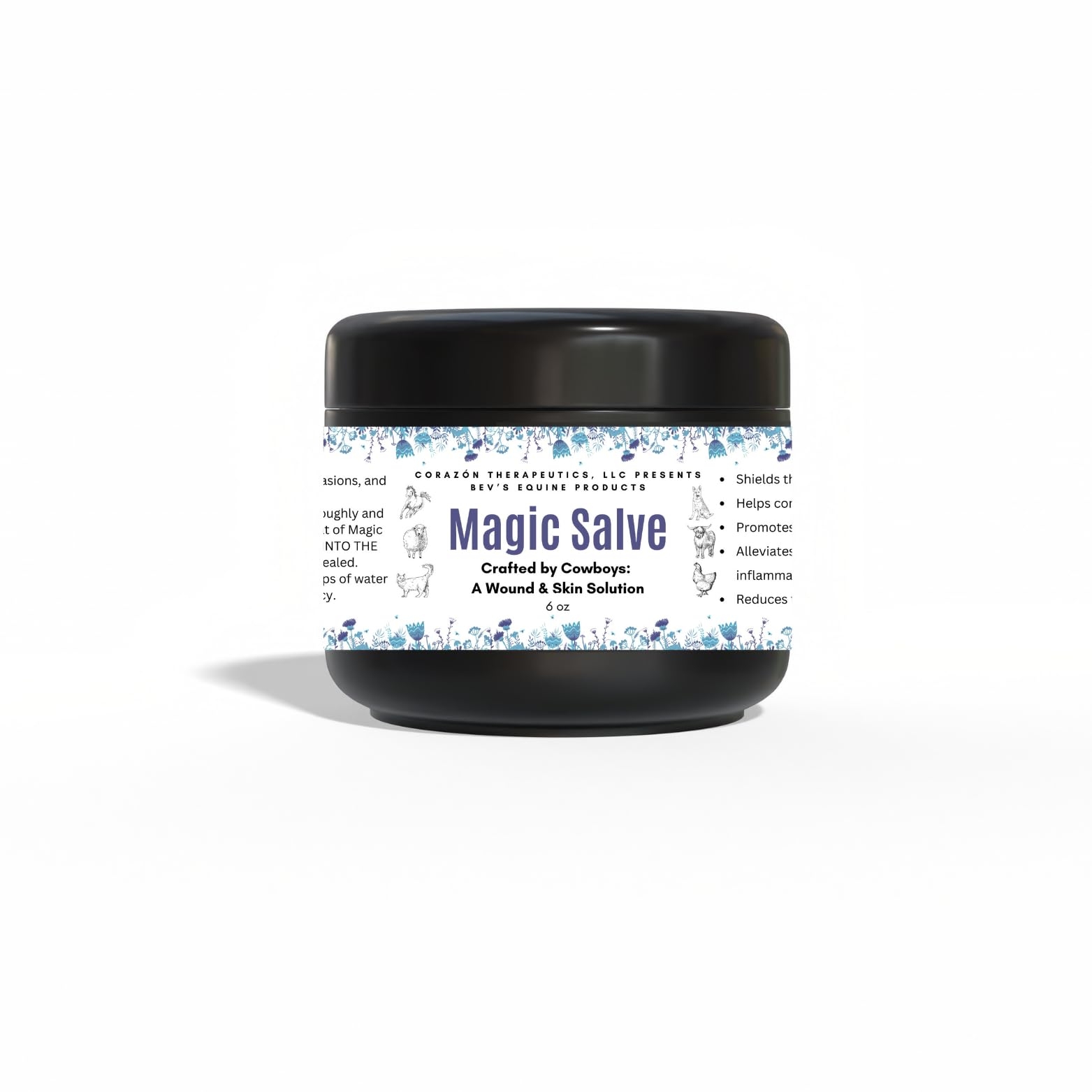Wound Salve - for Horses, Pets, Livestock & People - Calendula, Shields Abrasions, Stops Infections, Promotes Scabbing, Reduces Inflammation & Scarring, Vet-Approved - Bev's Magic Salve (6 oz)