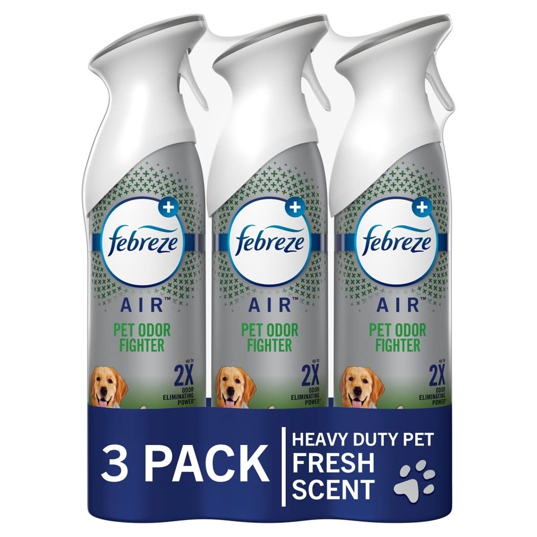 Febreze Air Mist Air Freshener Spray, Odor-Fighting Room Spray, Air Fresheners for Home and Bathroom and Kitchen, Aerosol Can, HD Pet Odor Fighter Scent, 8.8oz, 3 Count