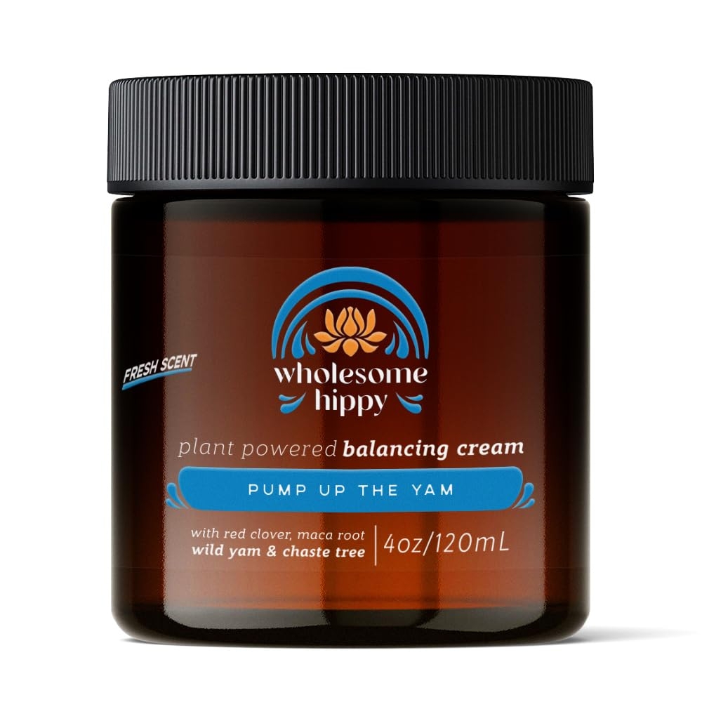 Wholesome Hippy Wild Yam Cream for Hormone Balance Support Body Cream with Maca, Chaste Tree, Milk Thistle & Shea – Moisturizing Botanical Balm for Women & Men – 4oz - Fresh Scent