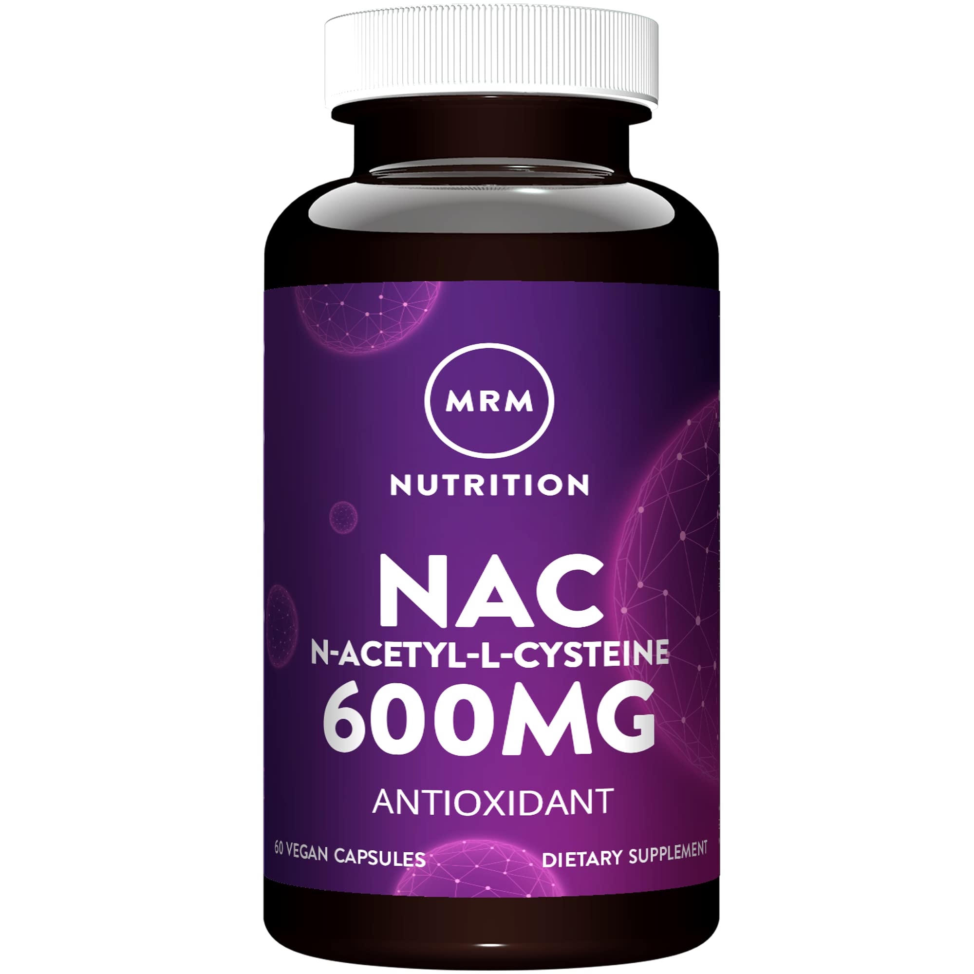 MRM Nutrition N-Acetyl-Cysteine (NAC) 600mg | Antixoidant | Resipratory Health | Liver Health | Mitochondrial Health | Vegan + Gluten-Free | 60 Servings