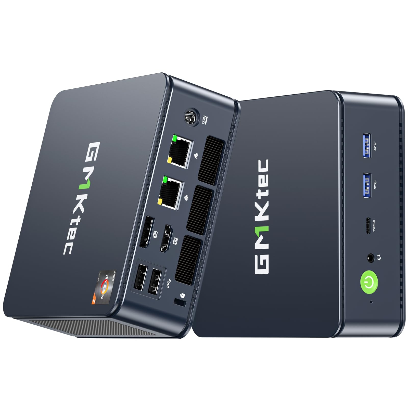 GMKtec M5 Plus Gaming Mini PC Ryzen 7 5825U (Upgraded 7430U/ 5700U), 32GB RAM 1TB SSD Dual NIC LAN 2.5GbE Desktop Computers, Triple 4K Display, WiFi 6E, USB3.2, USB-C, BT 5.2, DP, HDMI 2.0