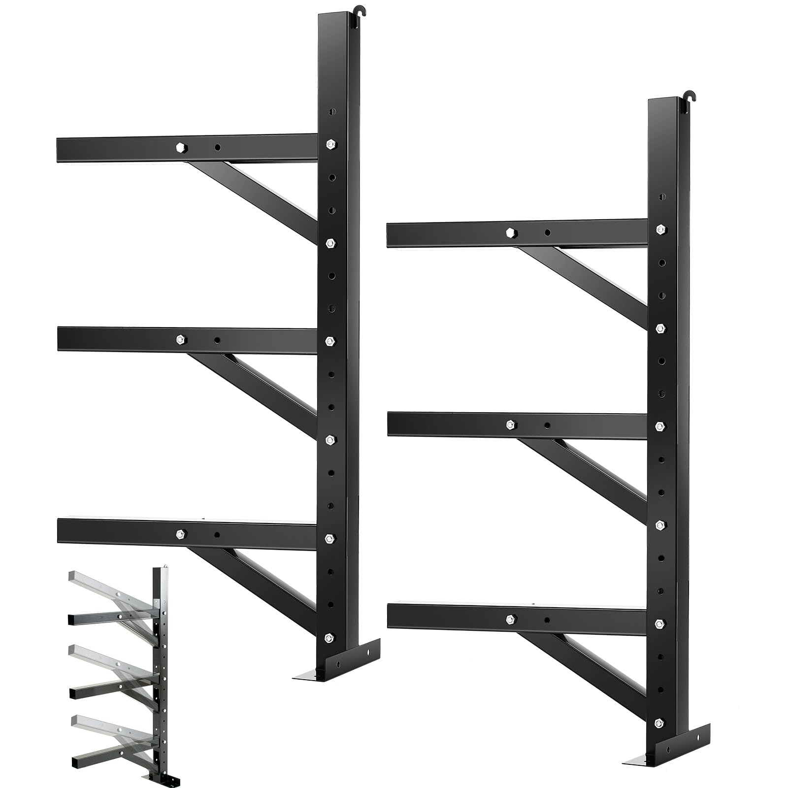 Briwooody 2 Pack Shipping Container Shelving Adjustable Heavy Steel, Shipping Container Accessories, Hanging Shelf Brackets for Heavy Duty Trailer Containers(3 Layer)