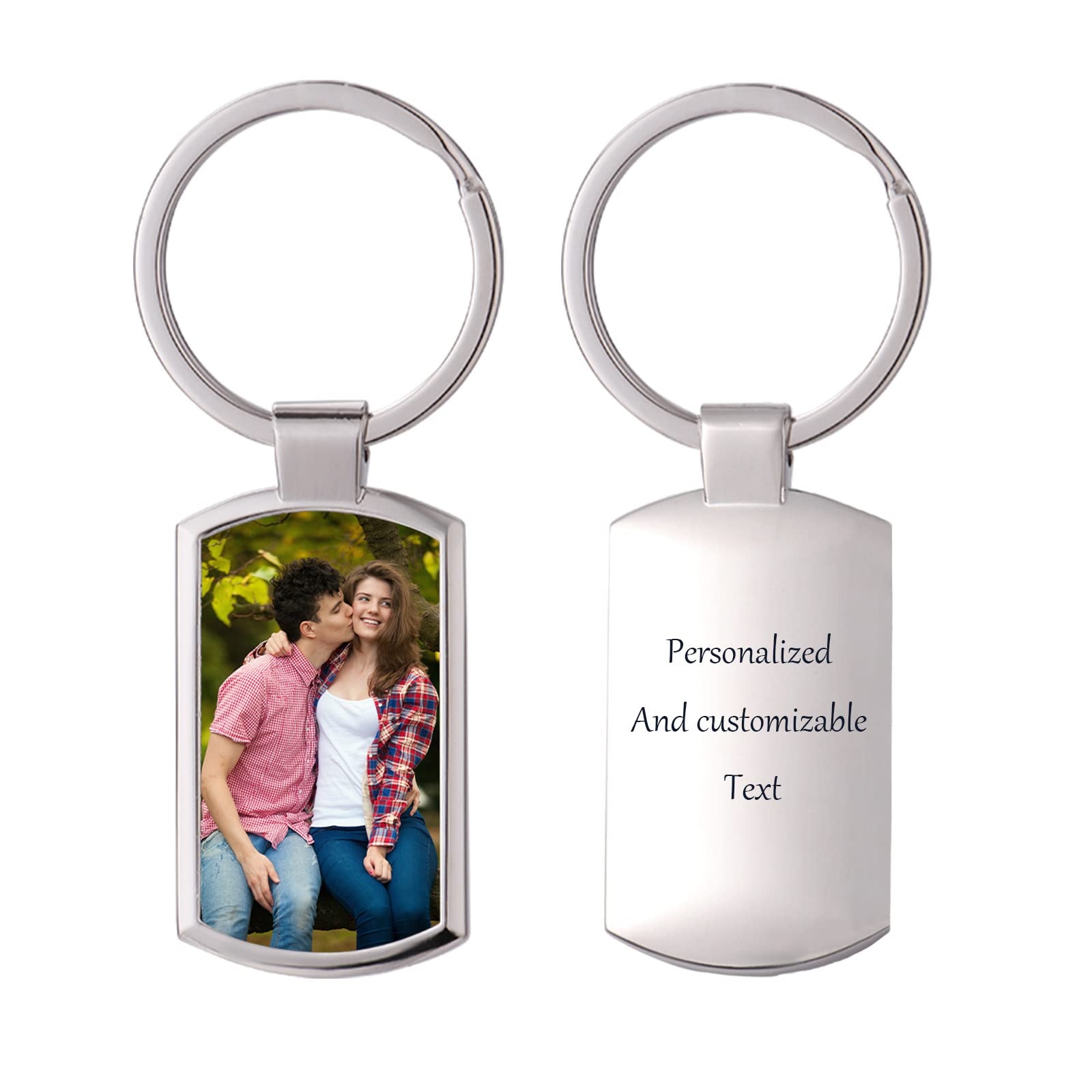 Personalized Photo Keychain Customizable Text Key Chain Alloy Pendant Keyring Custom Keychain With Picture Memorial Gifts